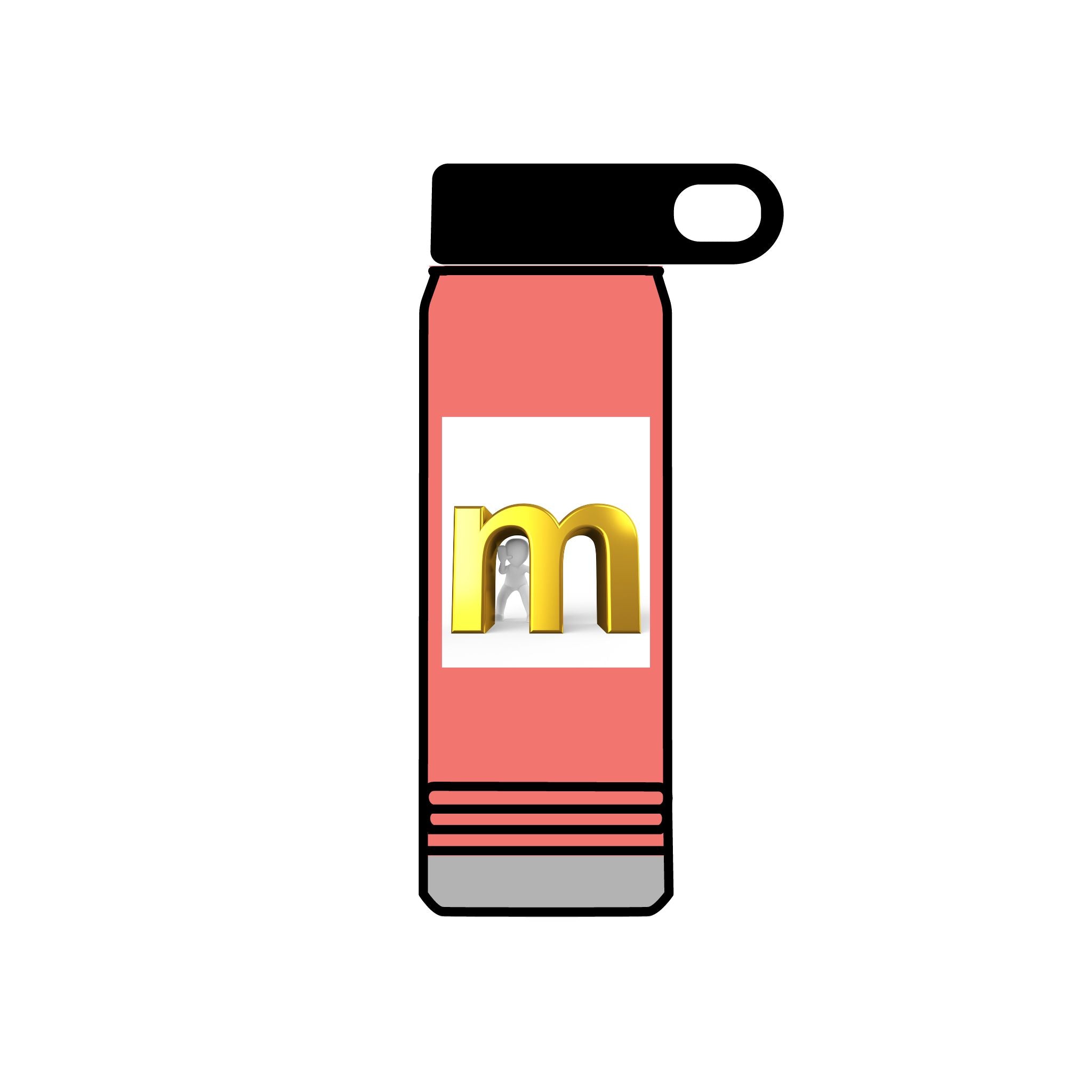 Gold Letter M Water Bottle | 20oz
