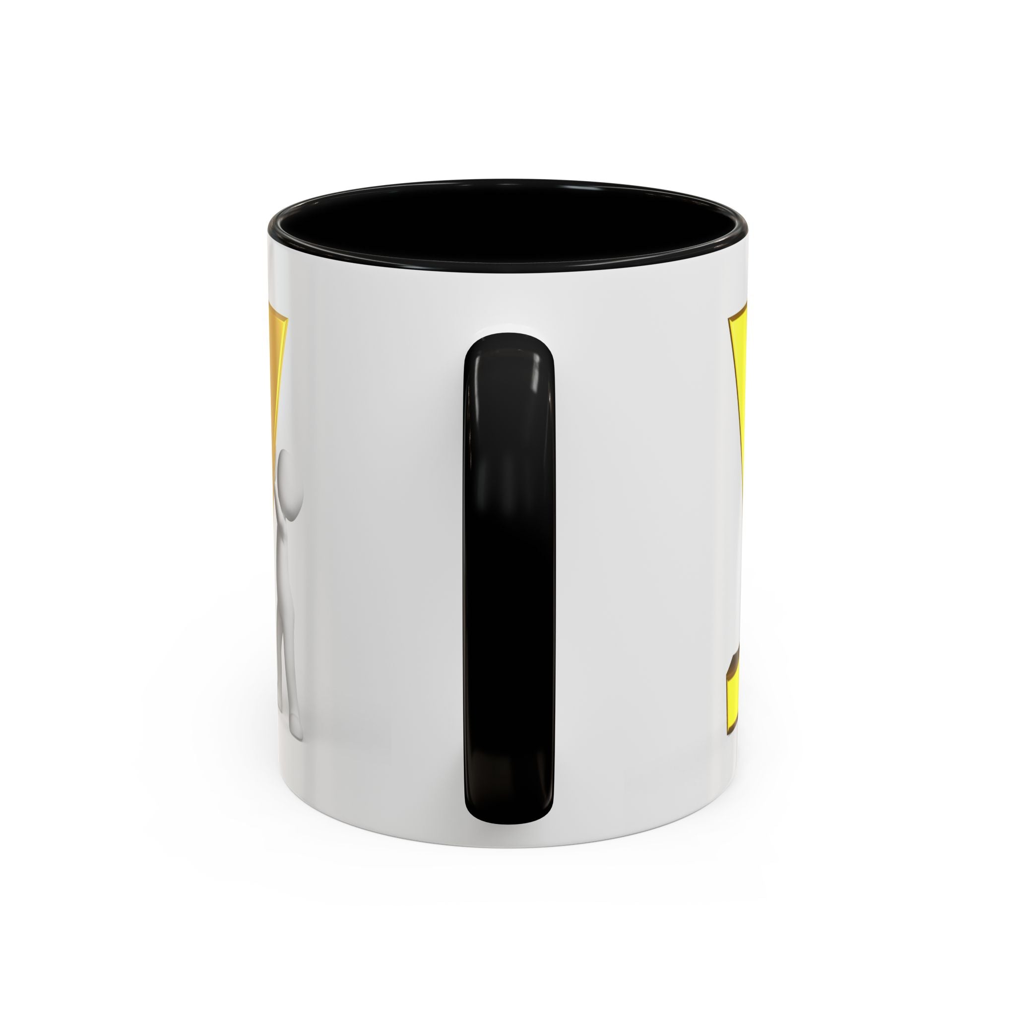 Goldener Buchstabe Y mit 3D-Figur Akzent Kaffeetasse | Initialen Monogramm