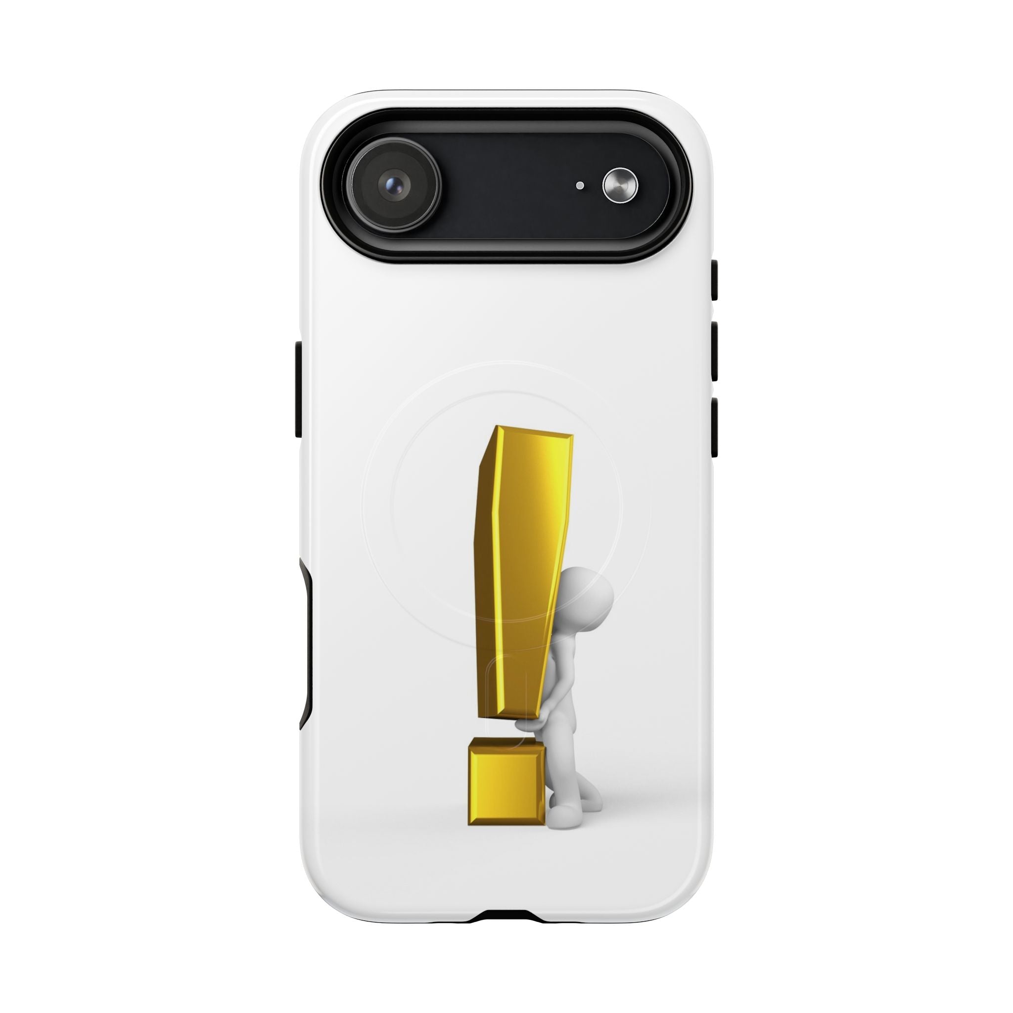 Coque de téléphone aimantée robuste Point d'exclamation doré