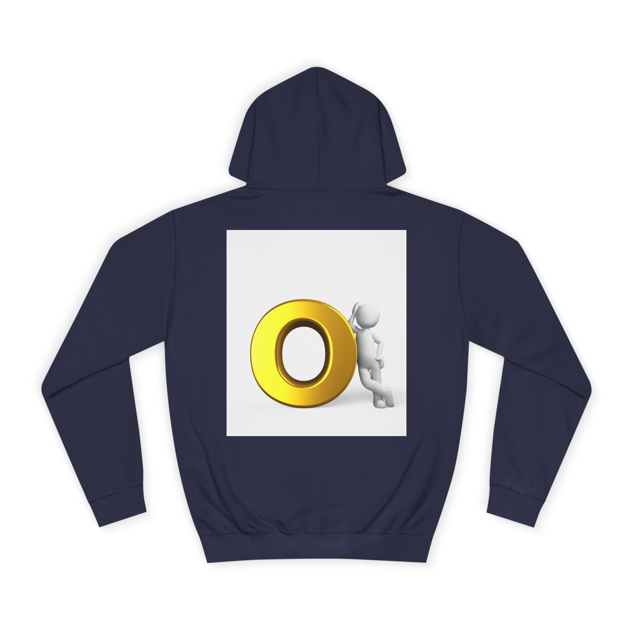 Gold O Letter with 3D Figure Hoodie | Monogram O Sweatshirt