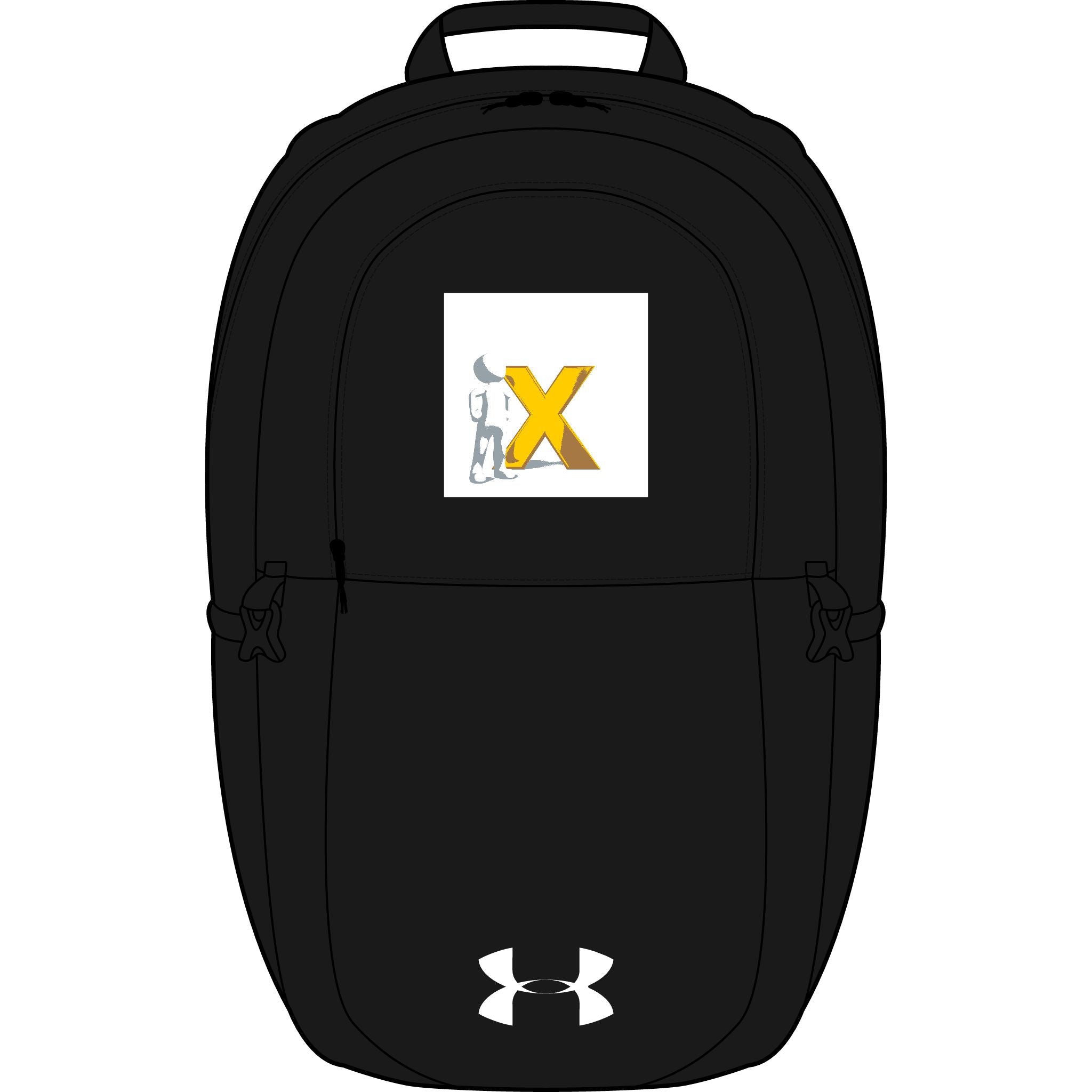 Yellow X Logo Backpack | Embroidered Sports Backpack