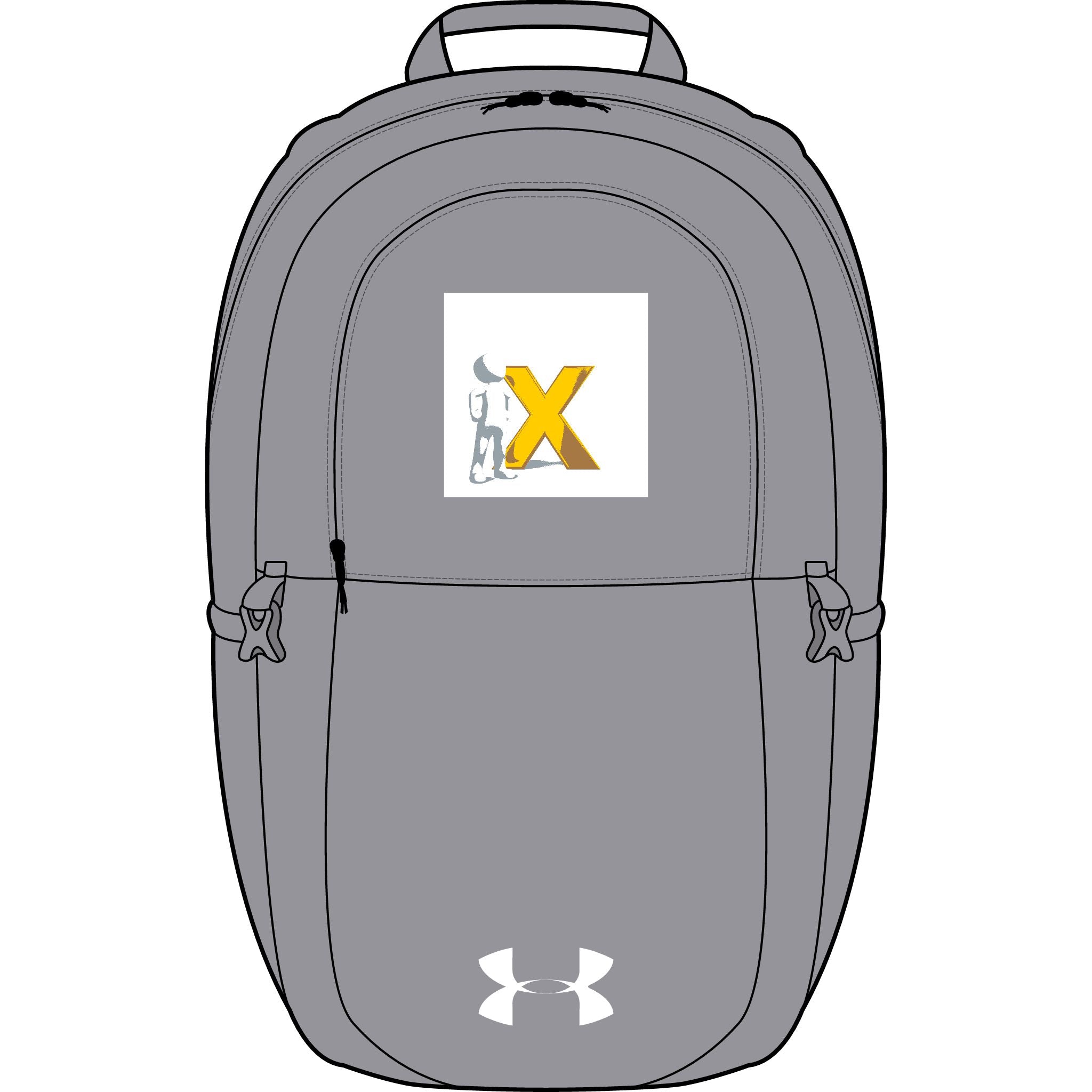 Gelber Rucksack mit X-Logo | Bestickter Sportrucksack