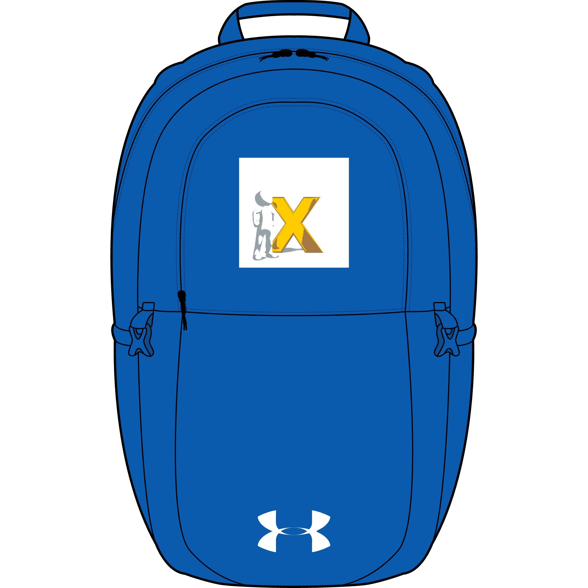 Gelber Rucksack mit X-Logo | Bestickter Sportrucksack