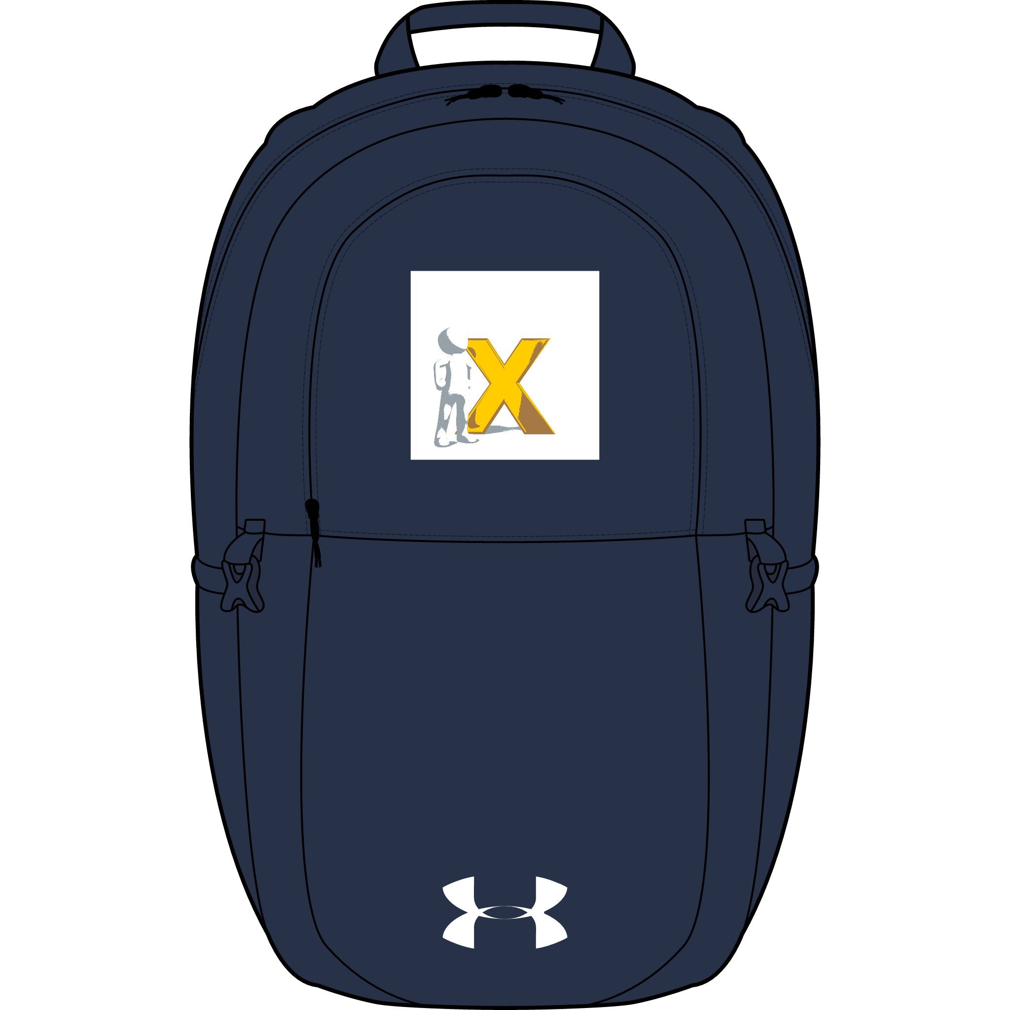 Yellow X Logo Backpack | Embroidered Sports Backpack