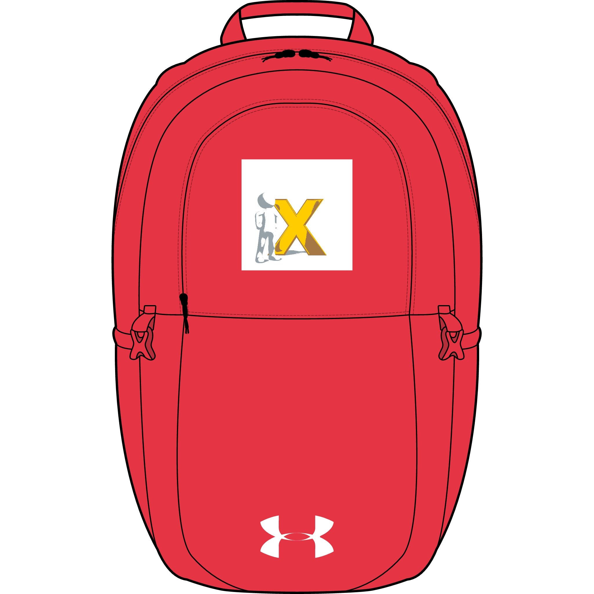 Gelber Rucksack mit X-Logo | Bestickter Sportrucksack