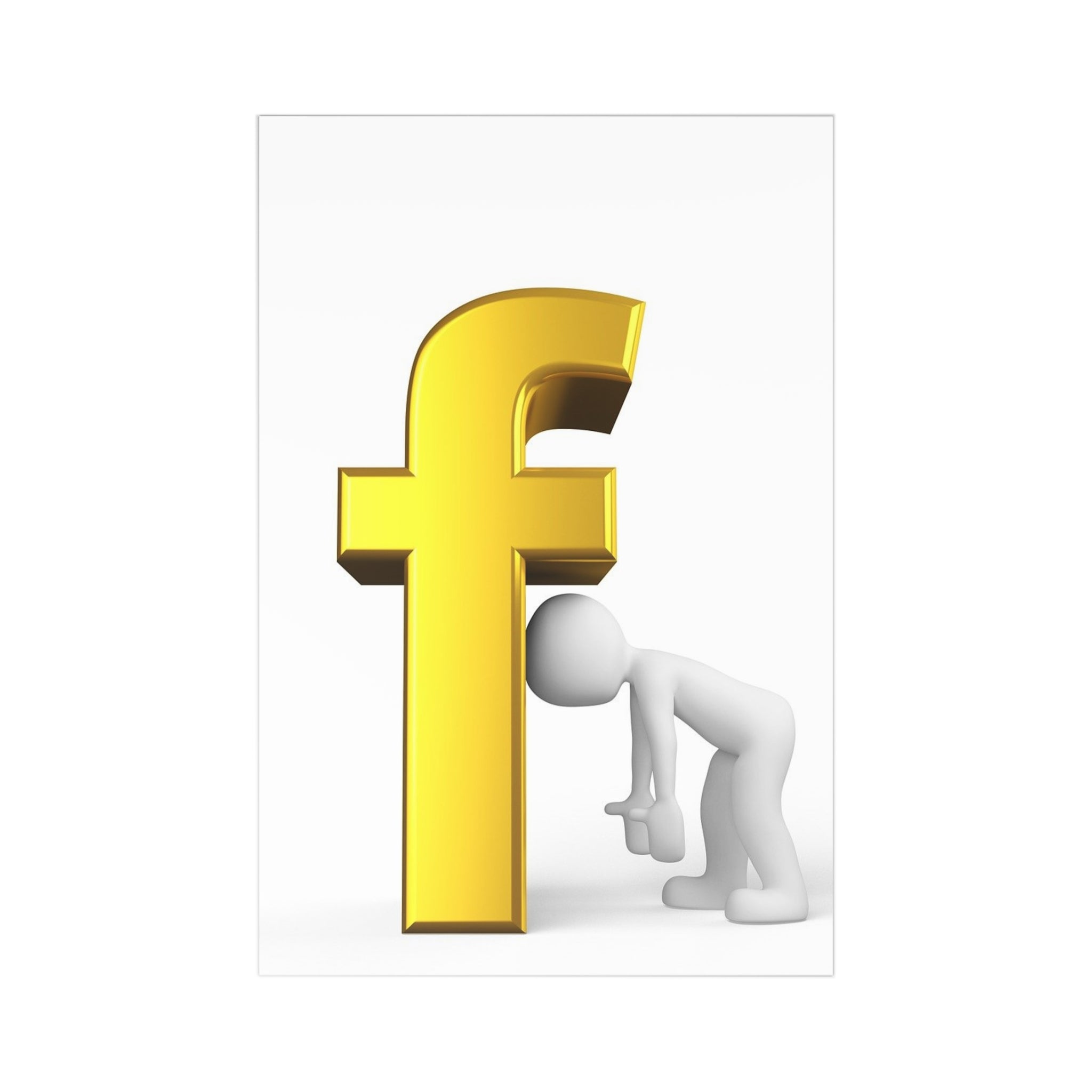 Gold Letter F Symbol Postcards | 7 Pack