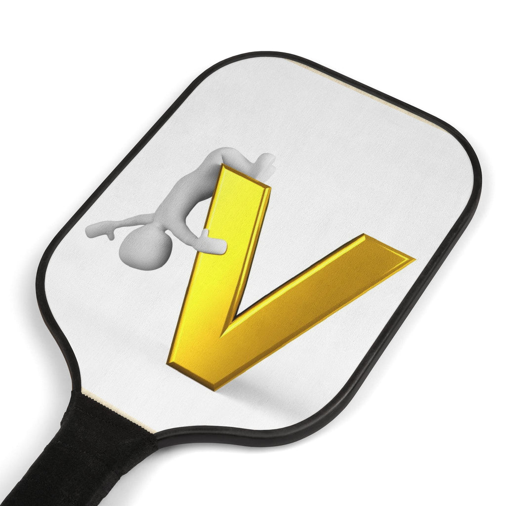 Gold Letter V Logo Pickleball Paddle