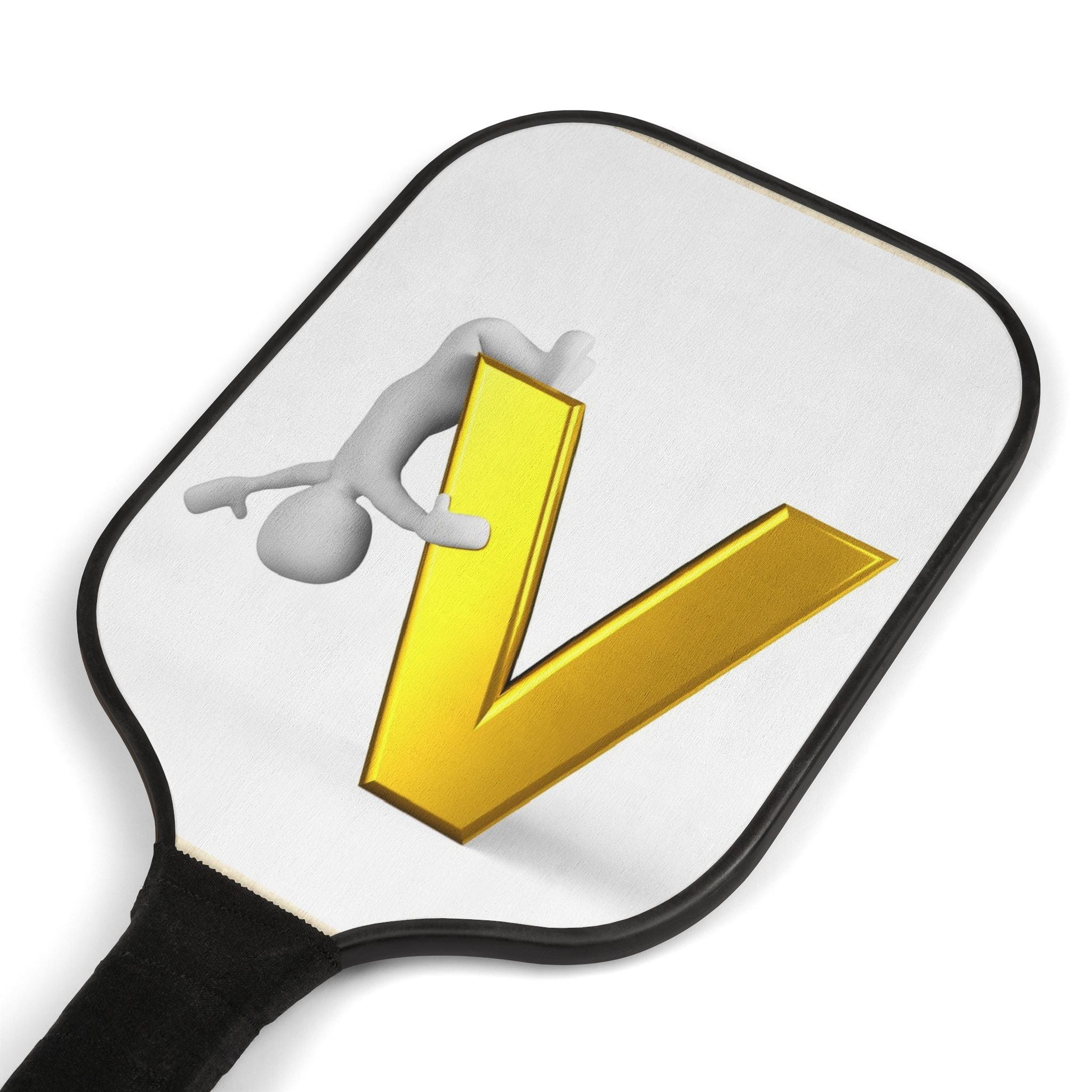 Gold Letter V Logo Pickleball Paddle