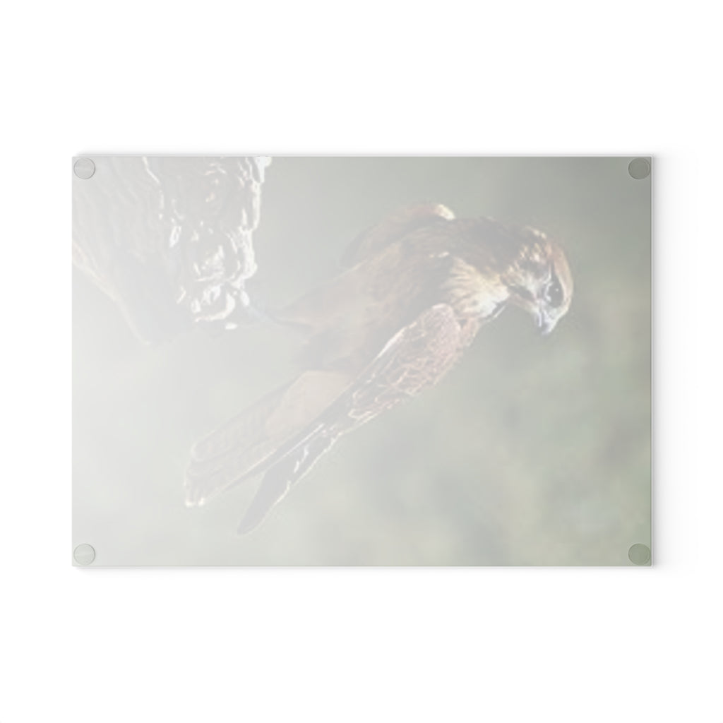Kestrel Bird Glass Cutting Board | Wildlife Falconry Kitchen Decor