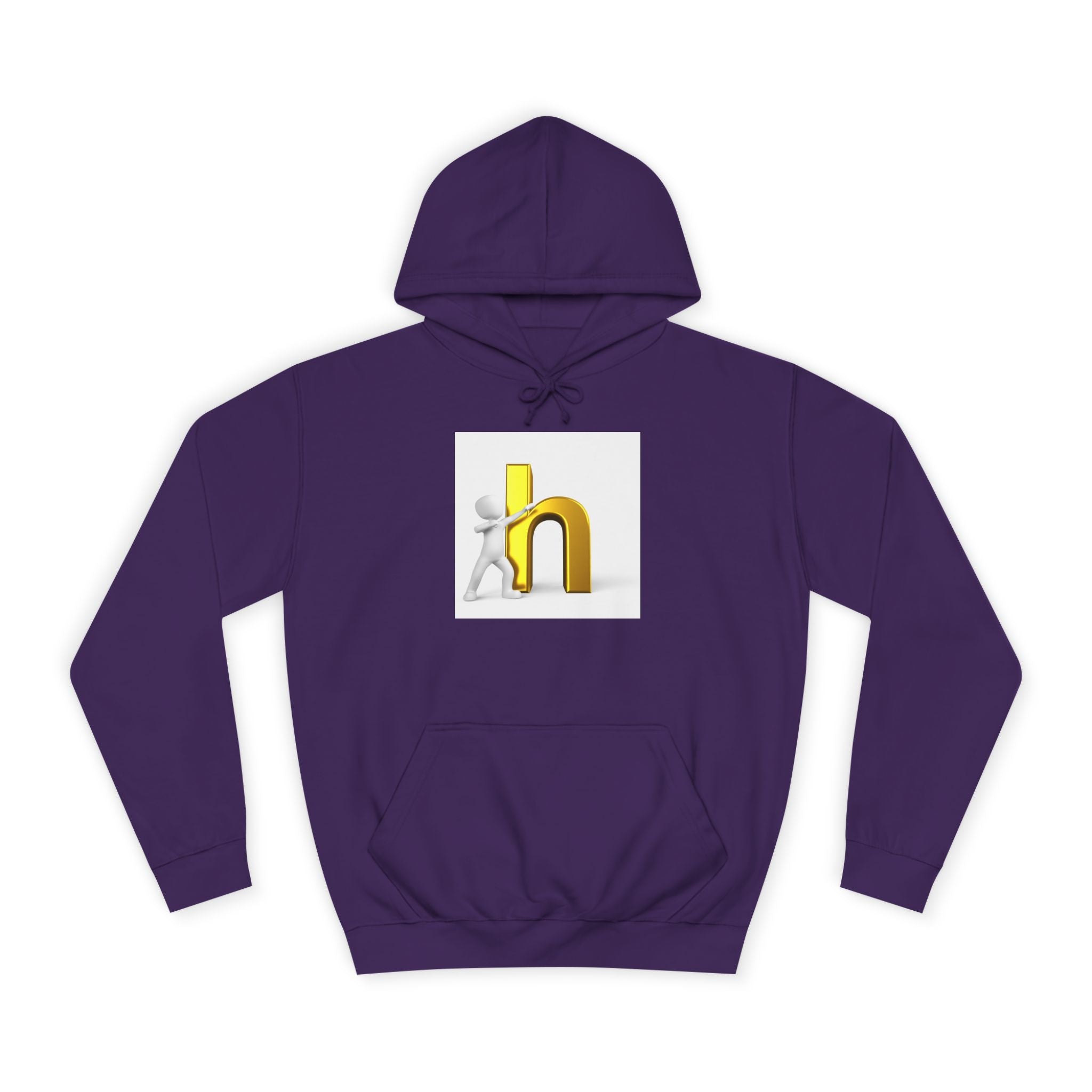 3D Gold Letter H Design Hoodie | Letterman Initial Hoodie