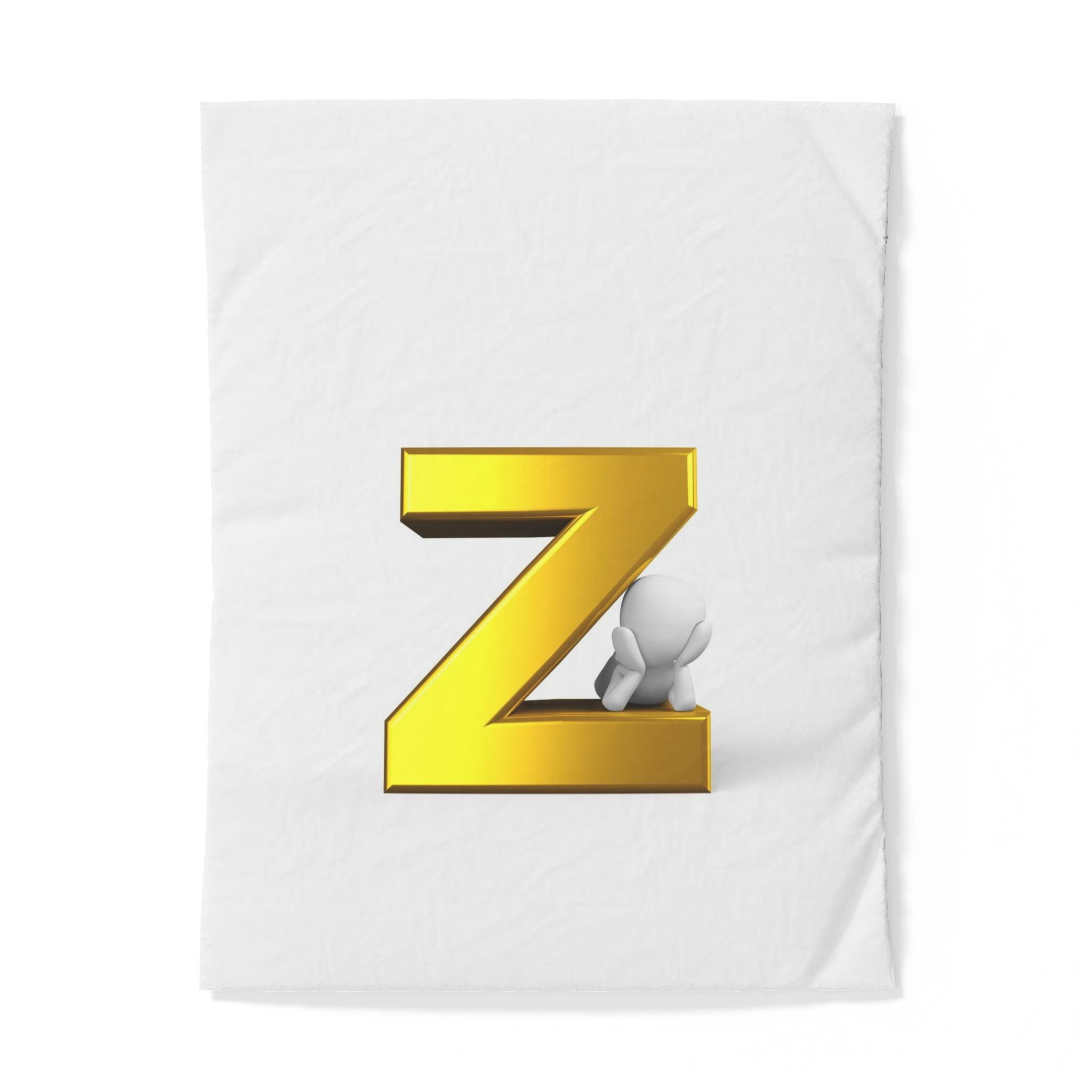 Gold Letter Z Initial Duvet Cover | Monogram Bedding
