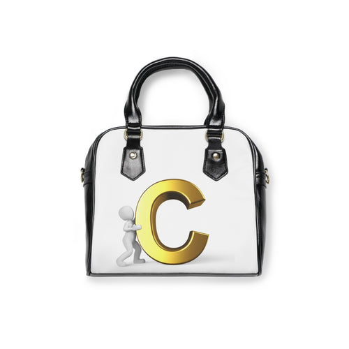 Sac à main Lettre C 3D Dorée | Sac bandoulière avec initiale C