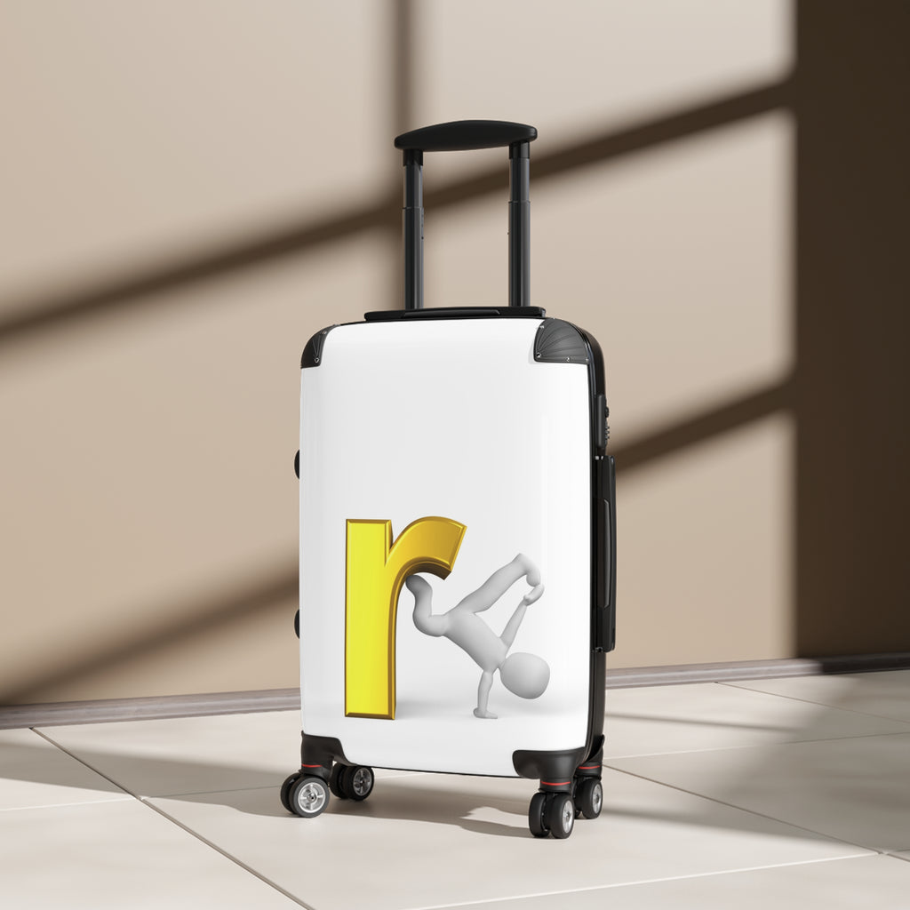 Yellow Letter R Breakdance Character Suitcase | Personalized Luggage Cover