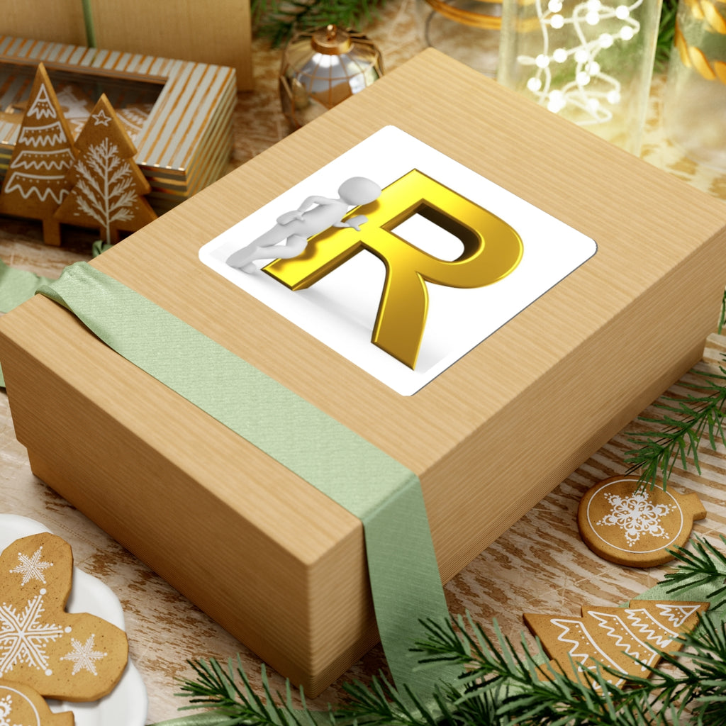 Gold Letter R Monogram Sticker kiss-cut | Laptop decal, Initial R