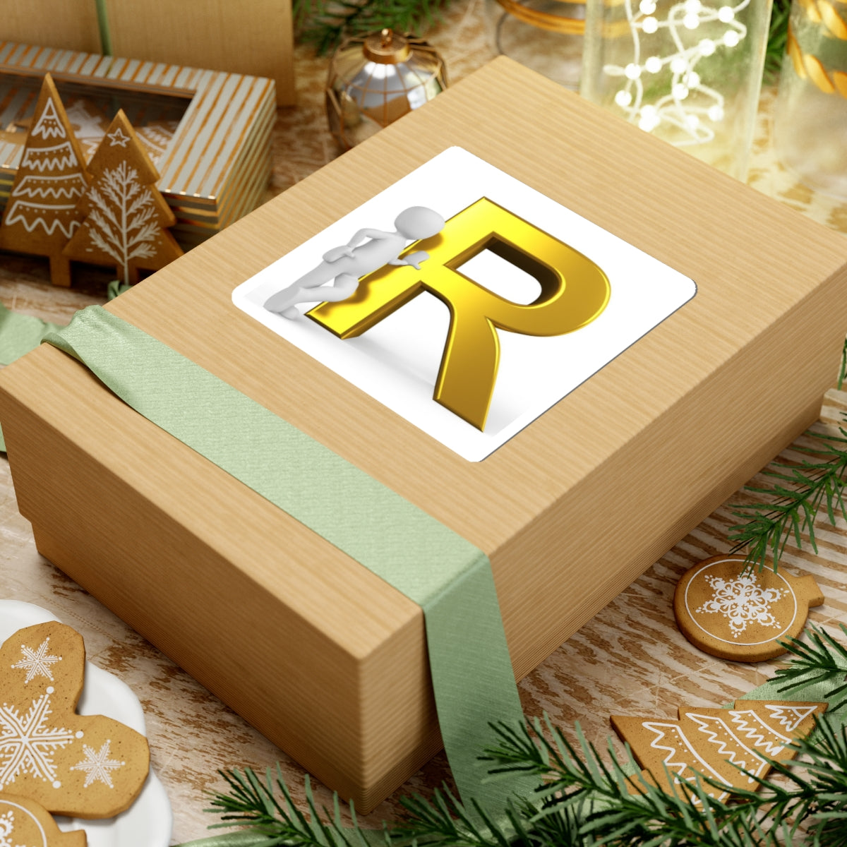 Gold Letter R Monogram Sticker kiss-cut | Laptop decal, Initial R