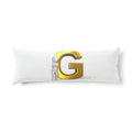 Gold Letter G monogram Body Pillow | Initial G decorative pillow