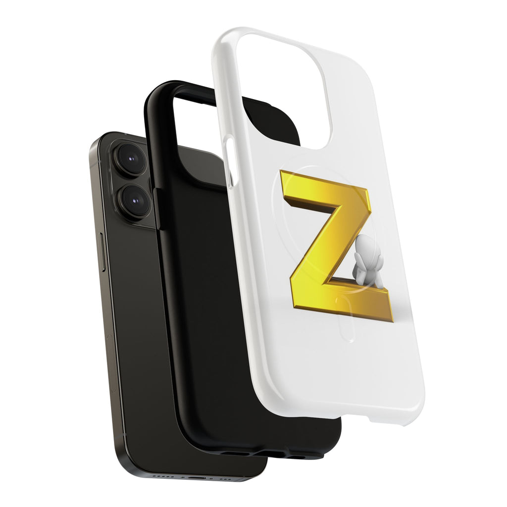 Gold 3D Letter Z Phone Case | Tough Magnetic Case, Monogram Initial