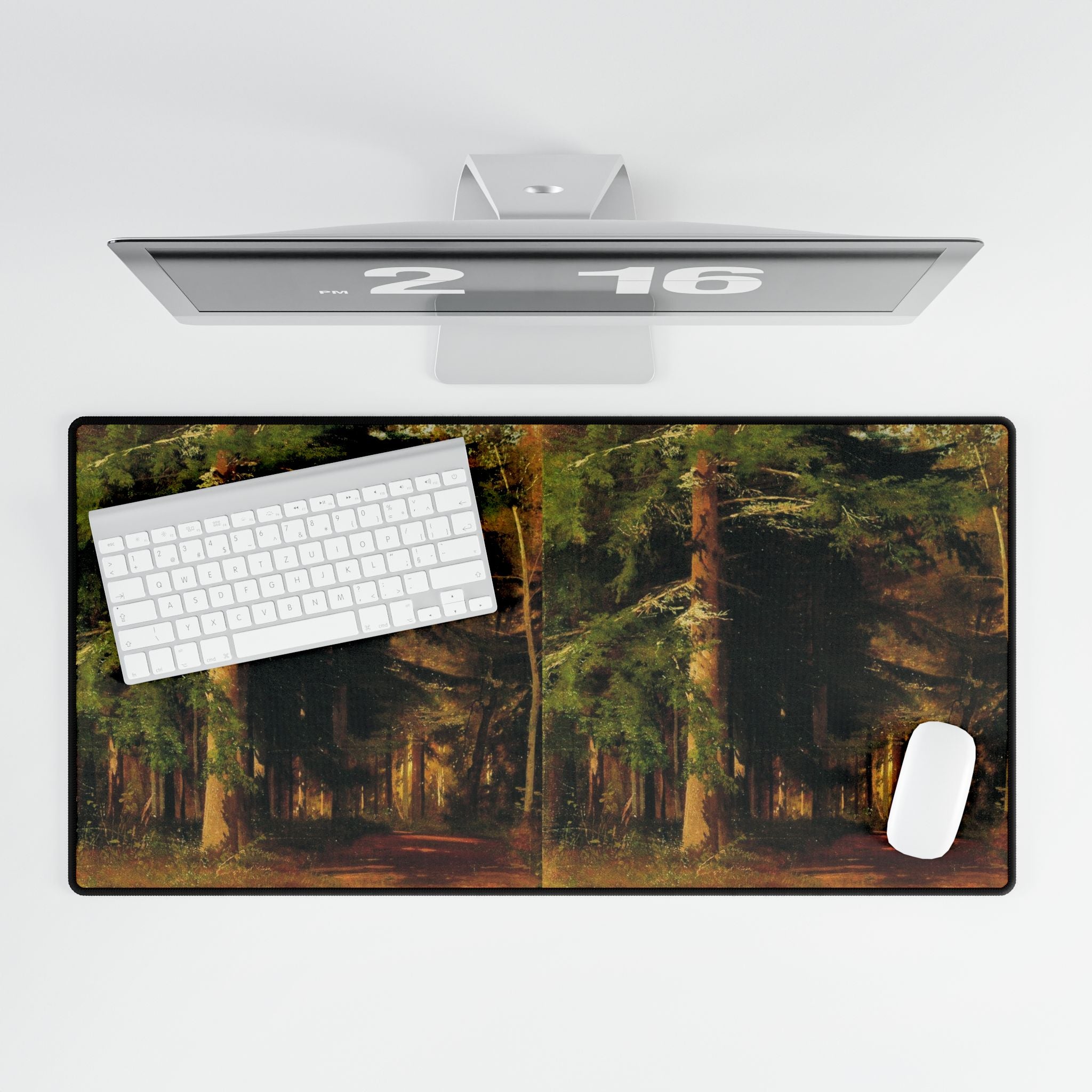 Forest Path Painting Desk Mat | Scenic Woodland Mousepad Deskmat