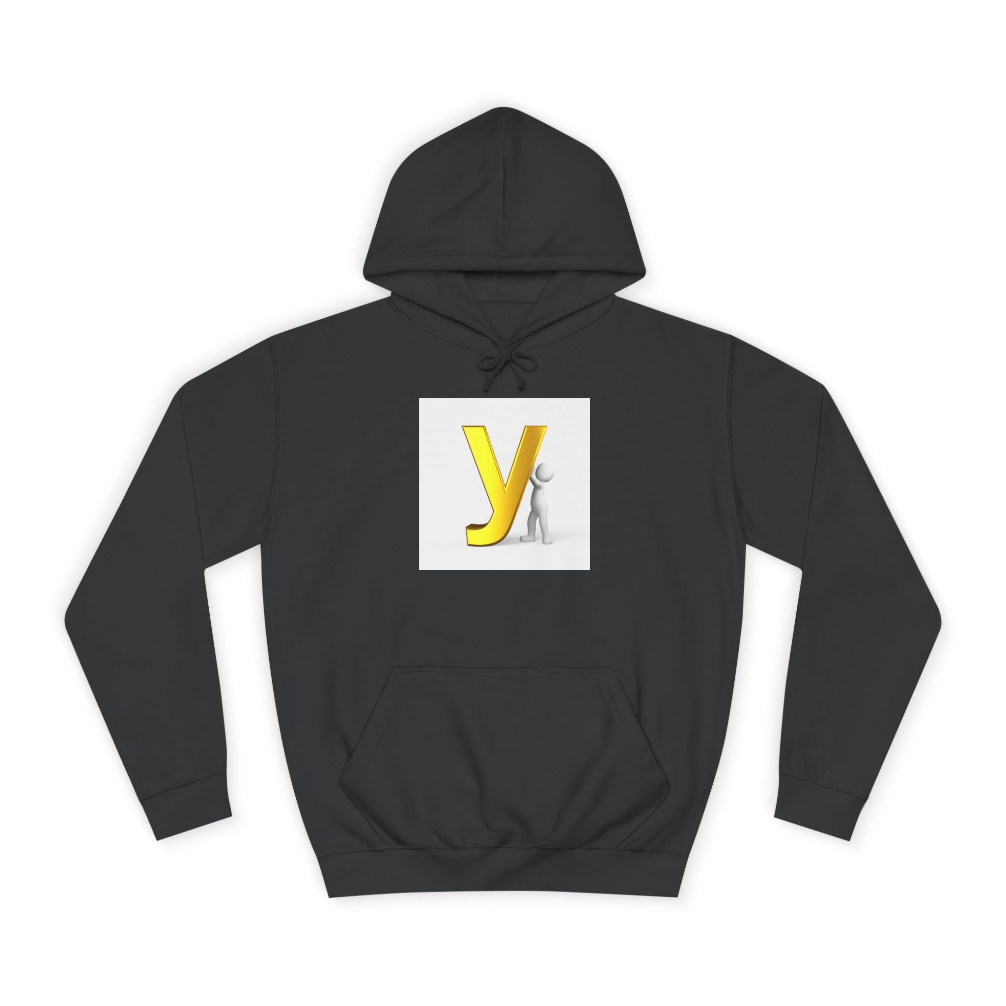 Sweat à capuche jaune 3D lettre Y | Sweat-shirt initial monogramme universitaire