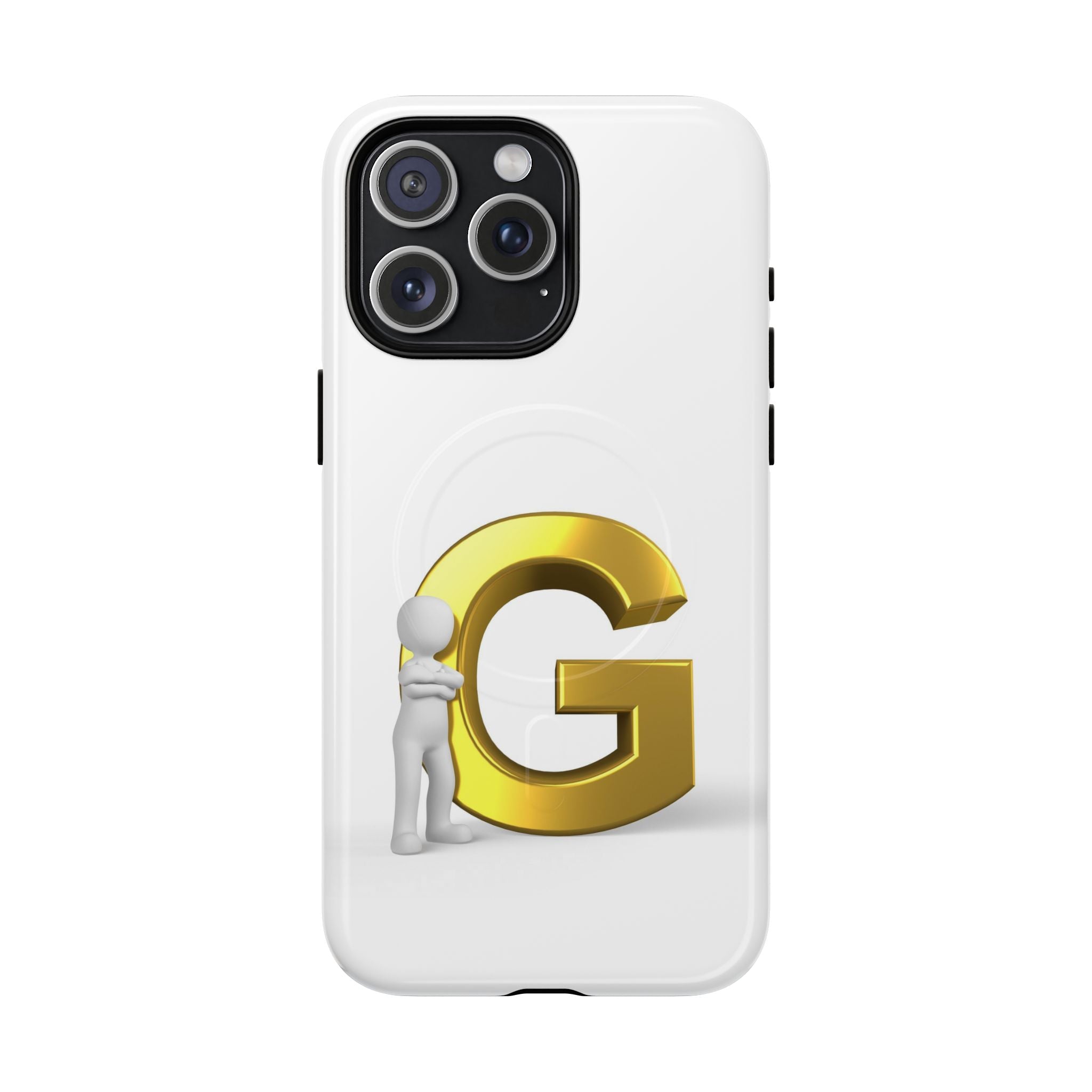 Coque de téléphone Monogramme Lettre G Dorée | Coque magnétique résistante