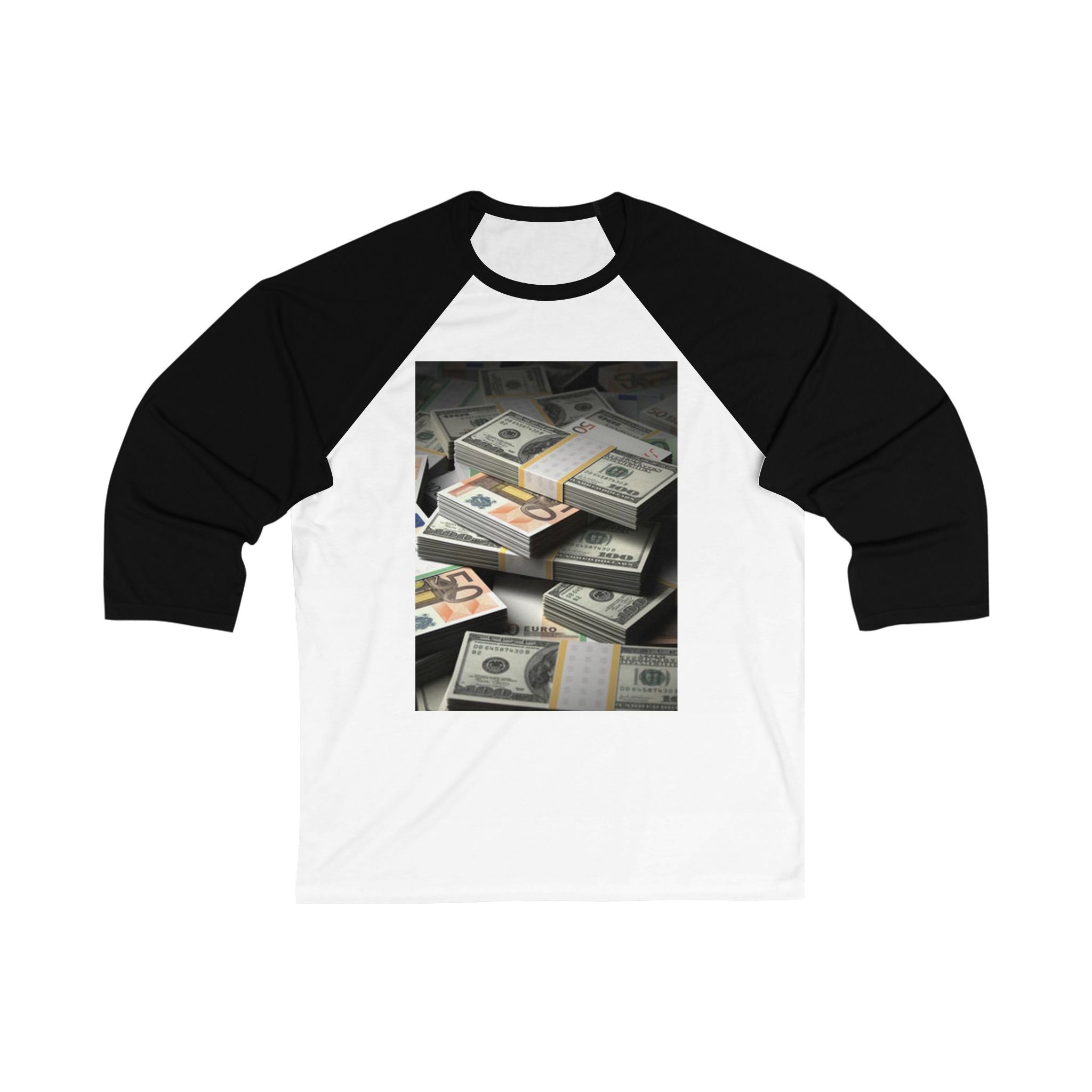 T-shirt de baseball unisexe à manches 3/4