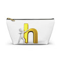 3D Person Pushing Gold Letter H Accessory Pouch