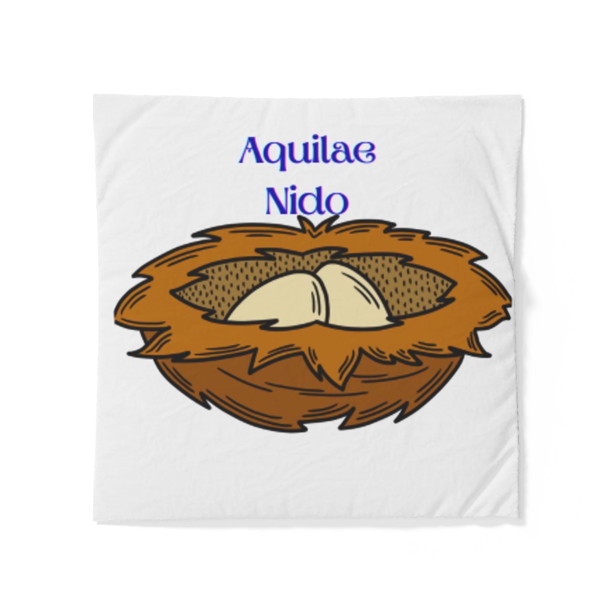 Housse de couette en coton Aquilae Nido Nest Illustration | Parure de lit nid d'oiseau