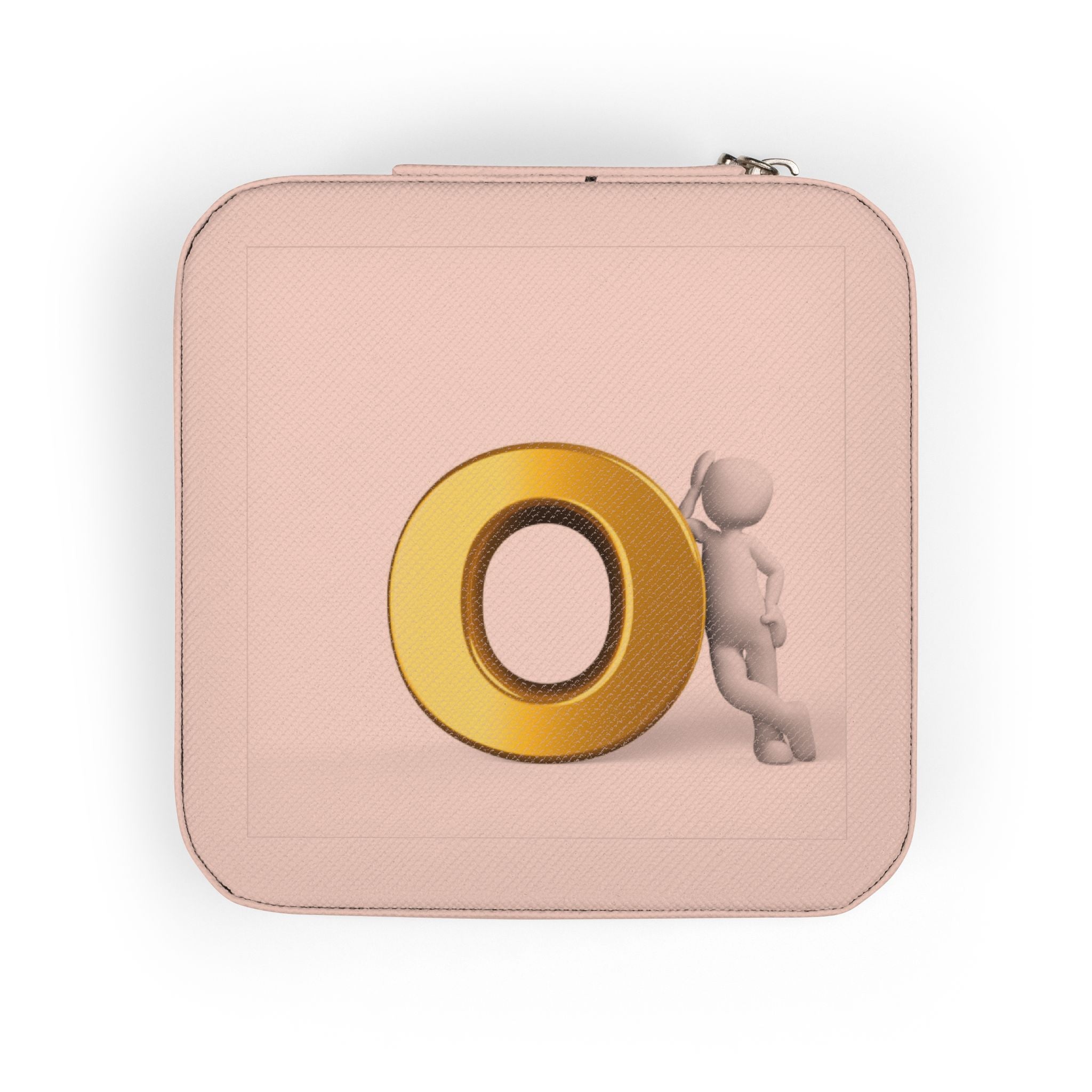 Gold O Letter Monogram Jewelry Case | Travel Ring Earring Organizer