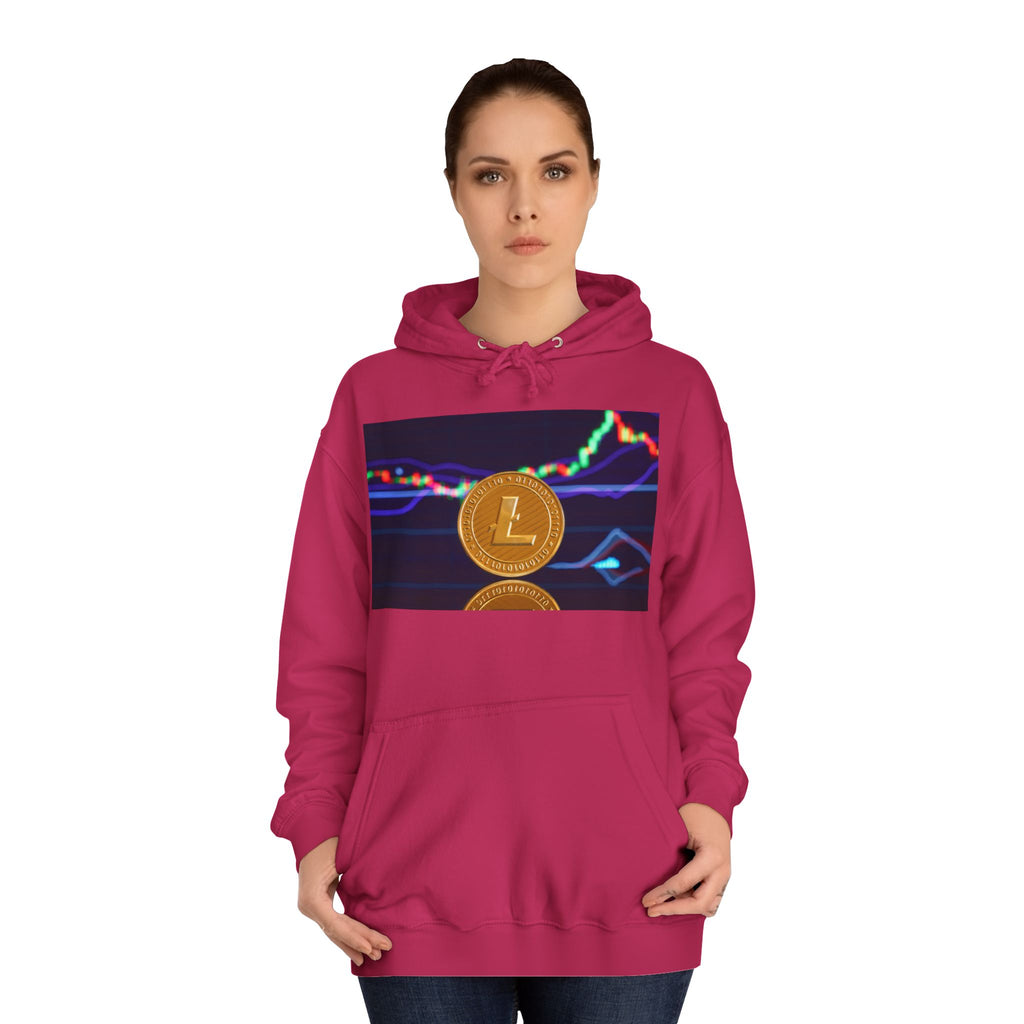 Litecoin Coin Graphic Hoodie | Crypto Chart Design, Digital Currency Apparel