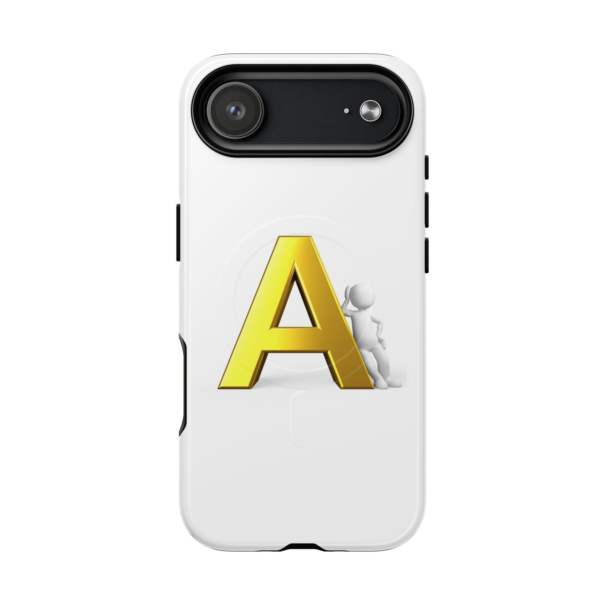 Coque de Téléphone Lettre A Dorée | Coque Magnétique Robuste, Monogramme Initial
