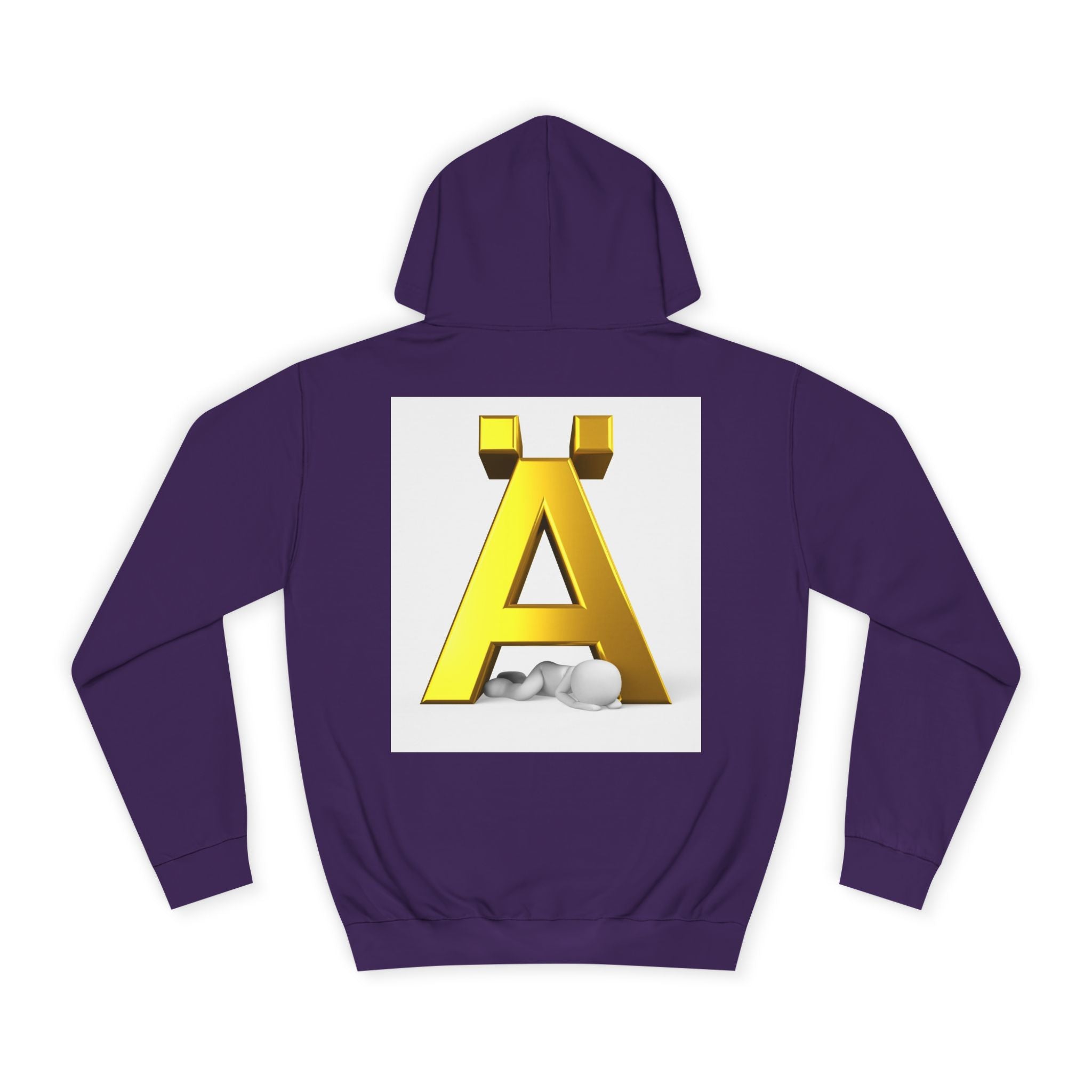 Gold Letter Ä Hoodie | 3D Metallic A with Rocks