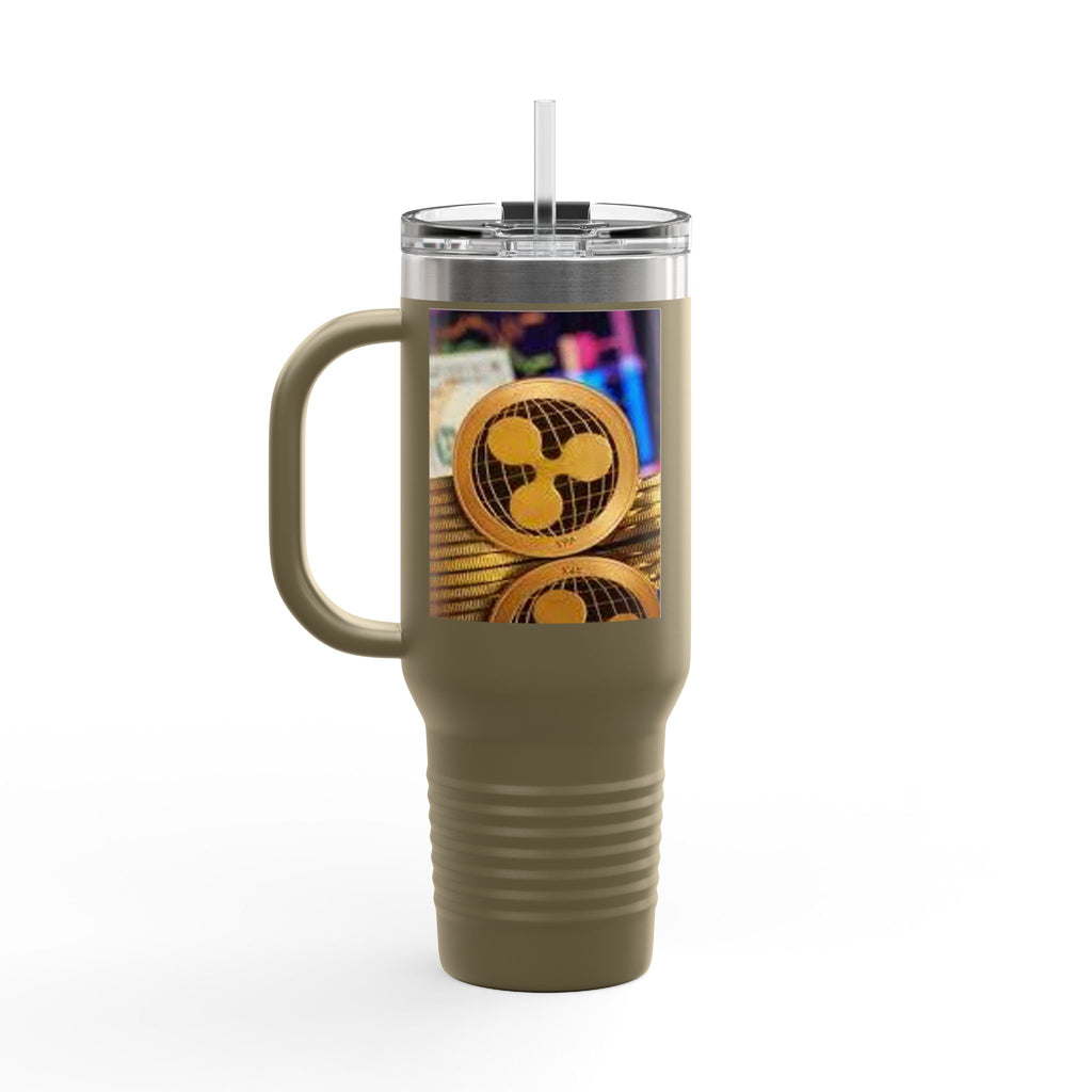 Ripple Crypto Coin Stack Insulated Travel Mug | 40oz