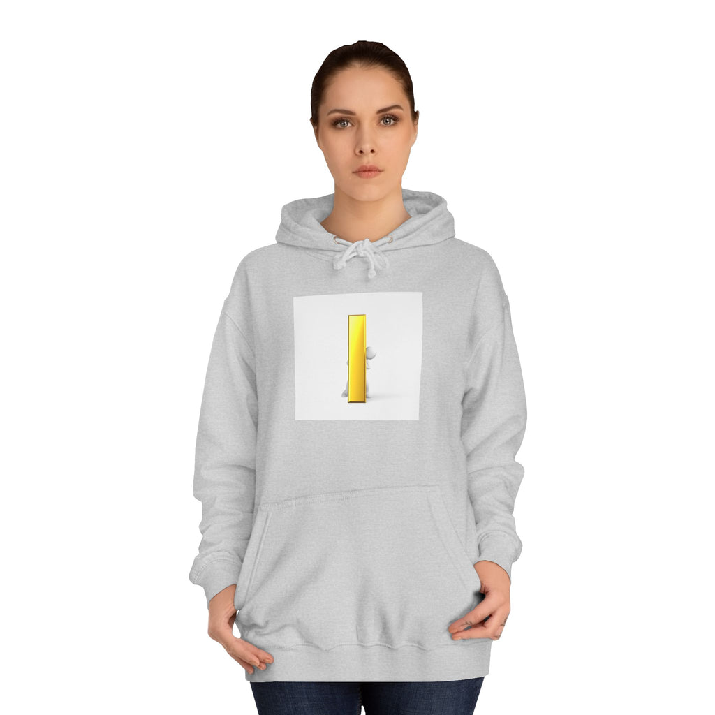 Gold Letter i Character Hoodie | Minimalist 3D Column Illustration