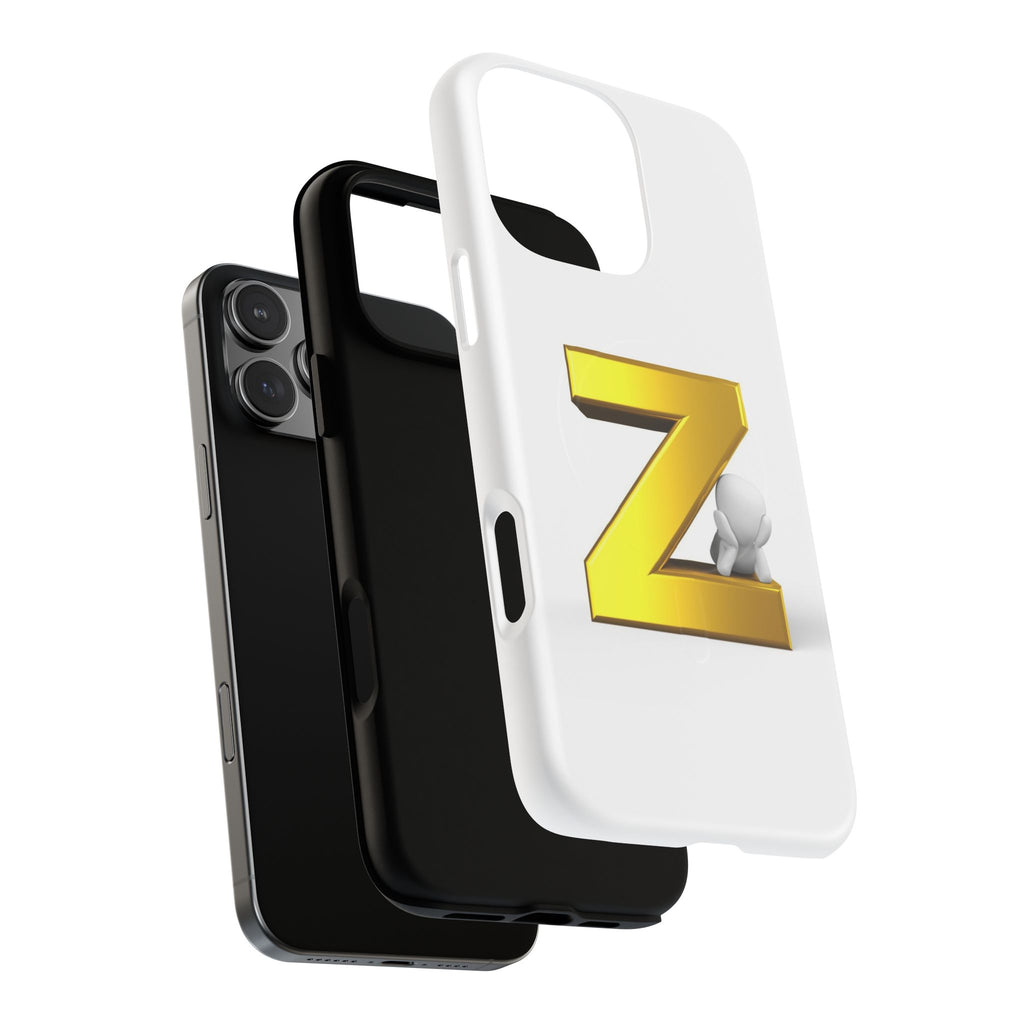 Gold 3D Letter Z Phone Case | Tough Magnetic Case, Monogram Initial
