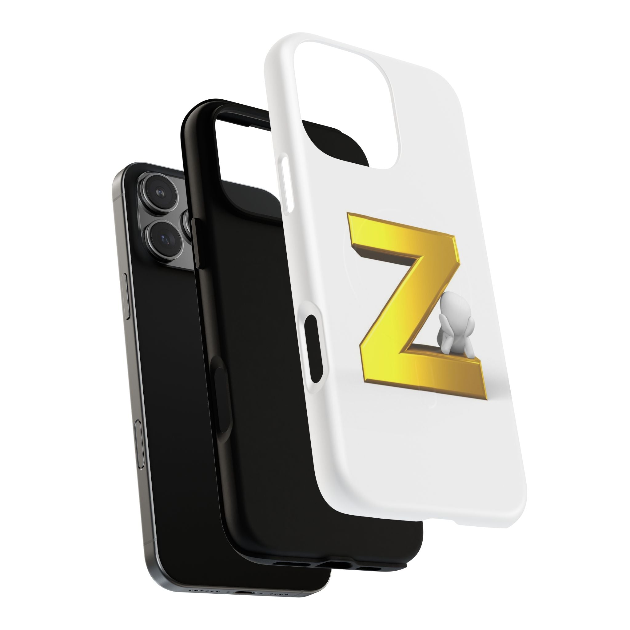Gold 3D Letter Z Phone Case | Tough Magnetic Case, Monogram Initial