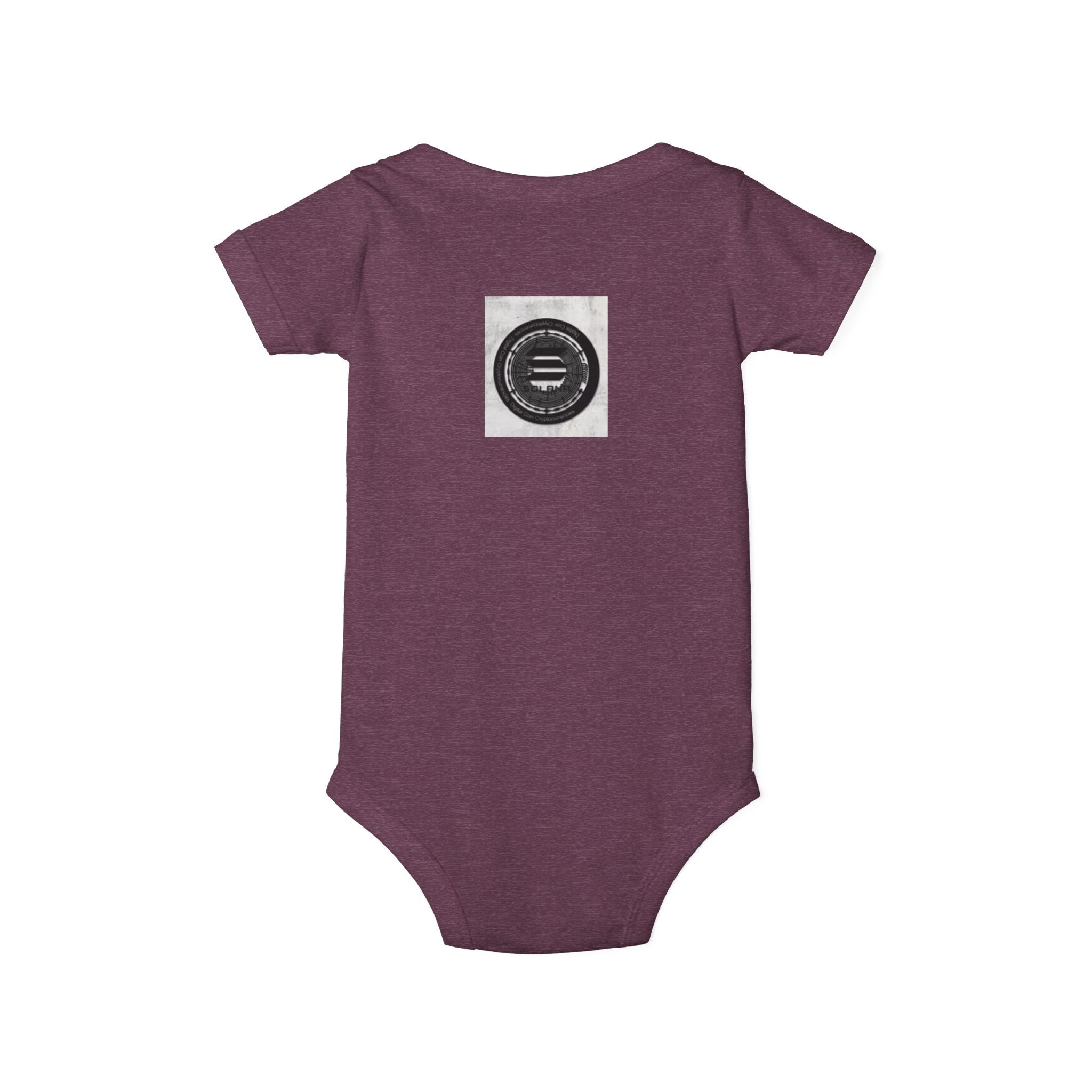 Solana Cryptocurrency Infant One Piece | Monochrome Badge Design