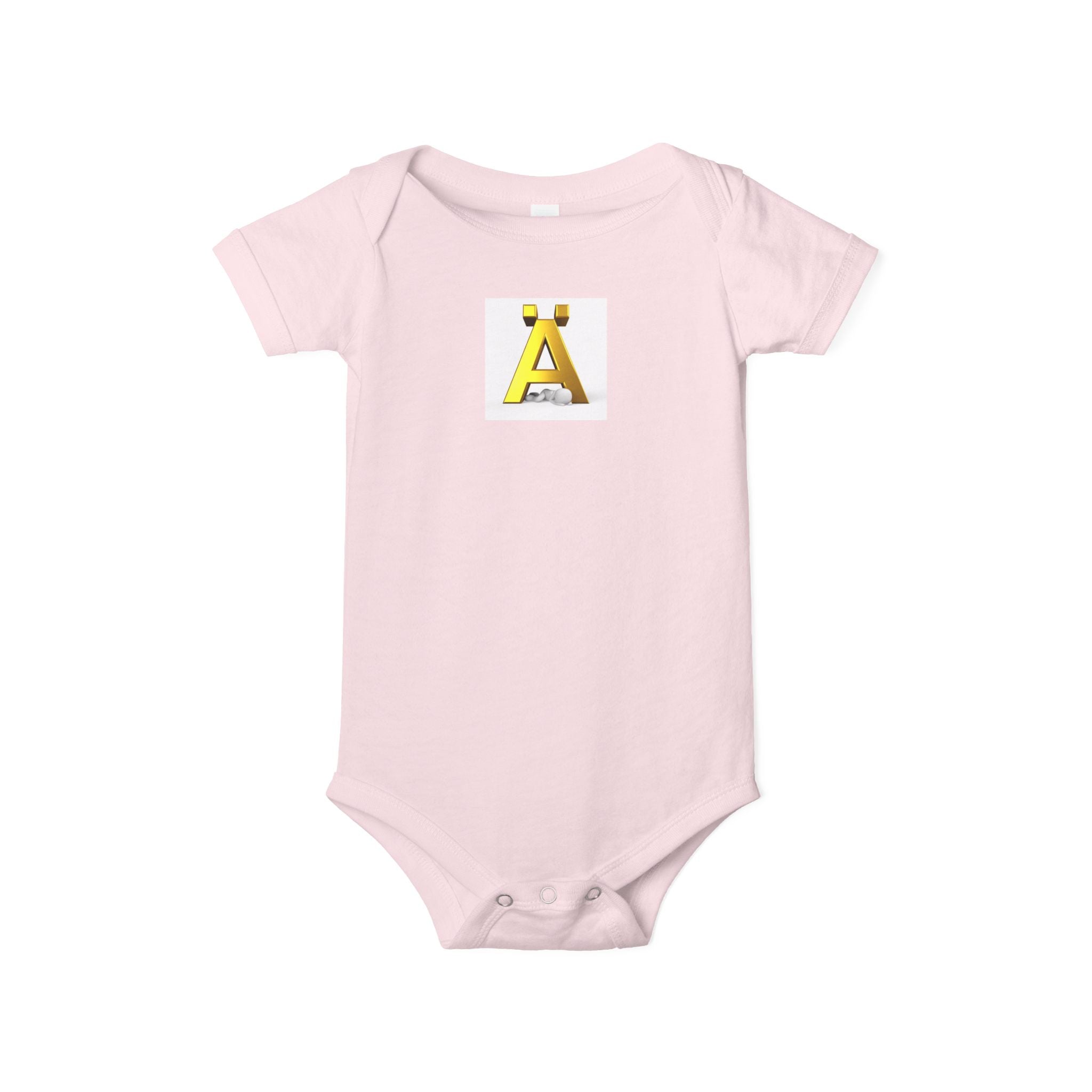Body une pièce jaune avec la lettre Ä pour bébé | Combinaison en jersey pour nourrisson
