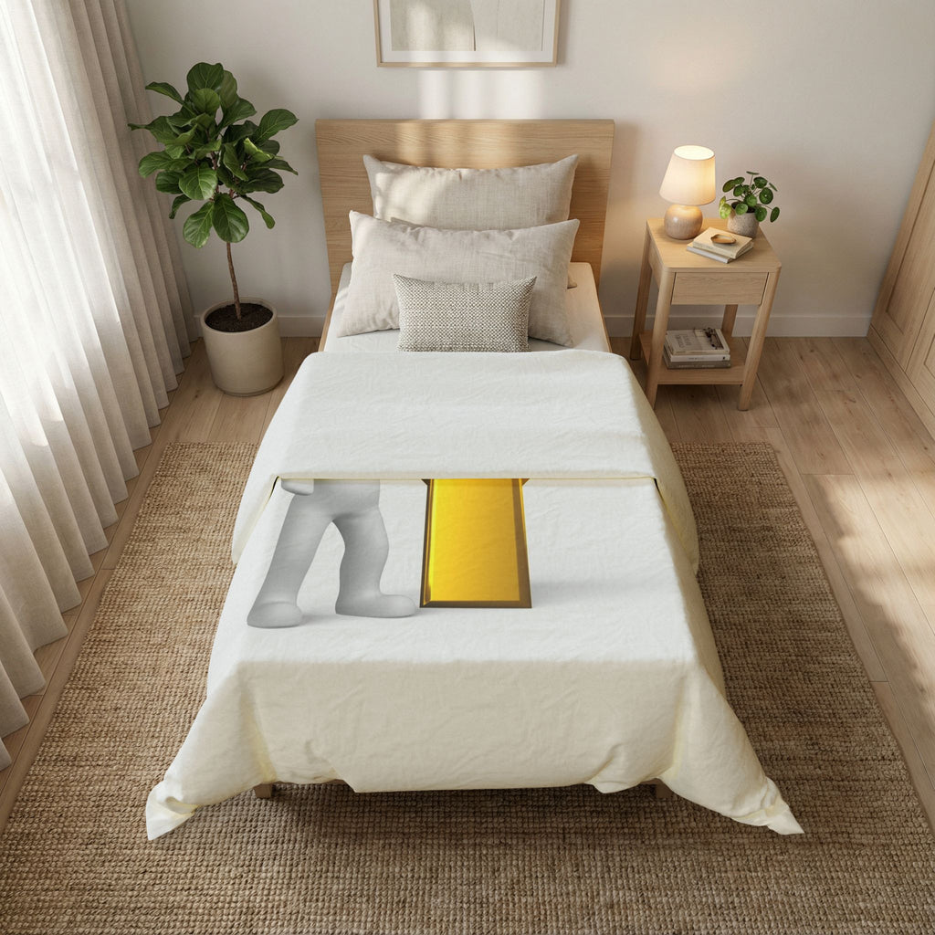 Golden Letter Y with 3D Figure Duvet Cover | Alphabet Initial Bedding
