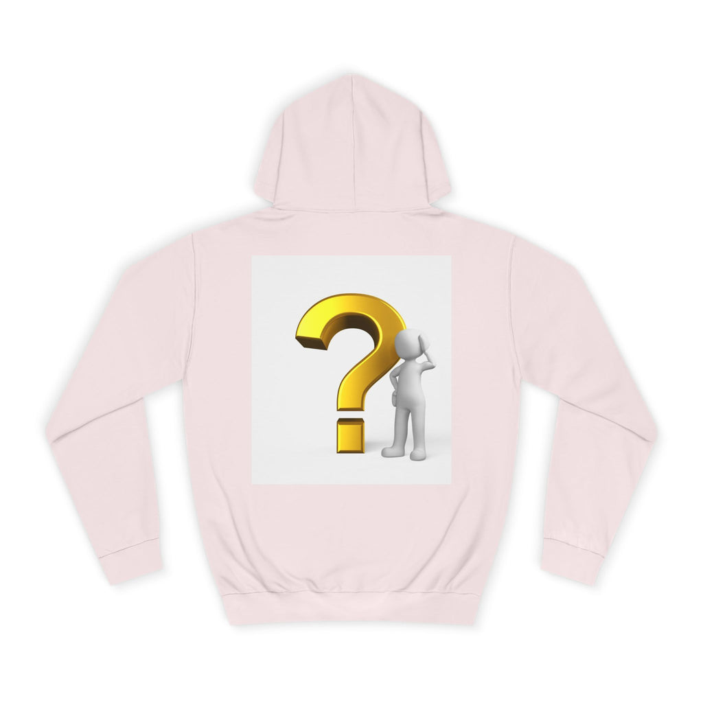 Gold Question Mark with Thinking Figure Hoodie | Mystery Design, Minimalist