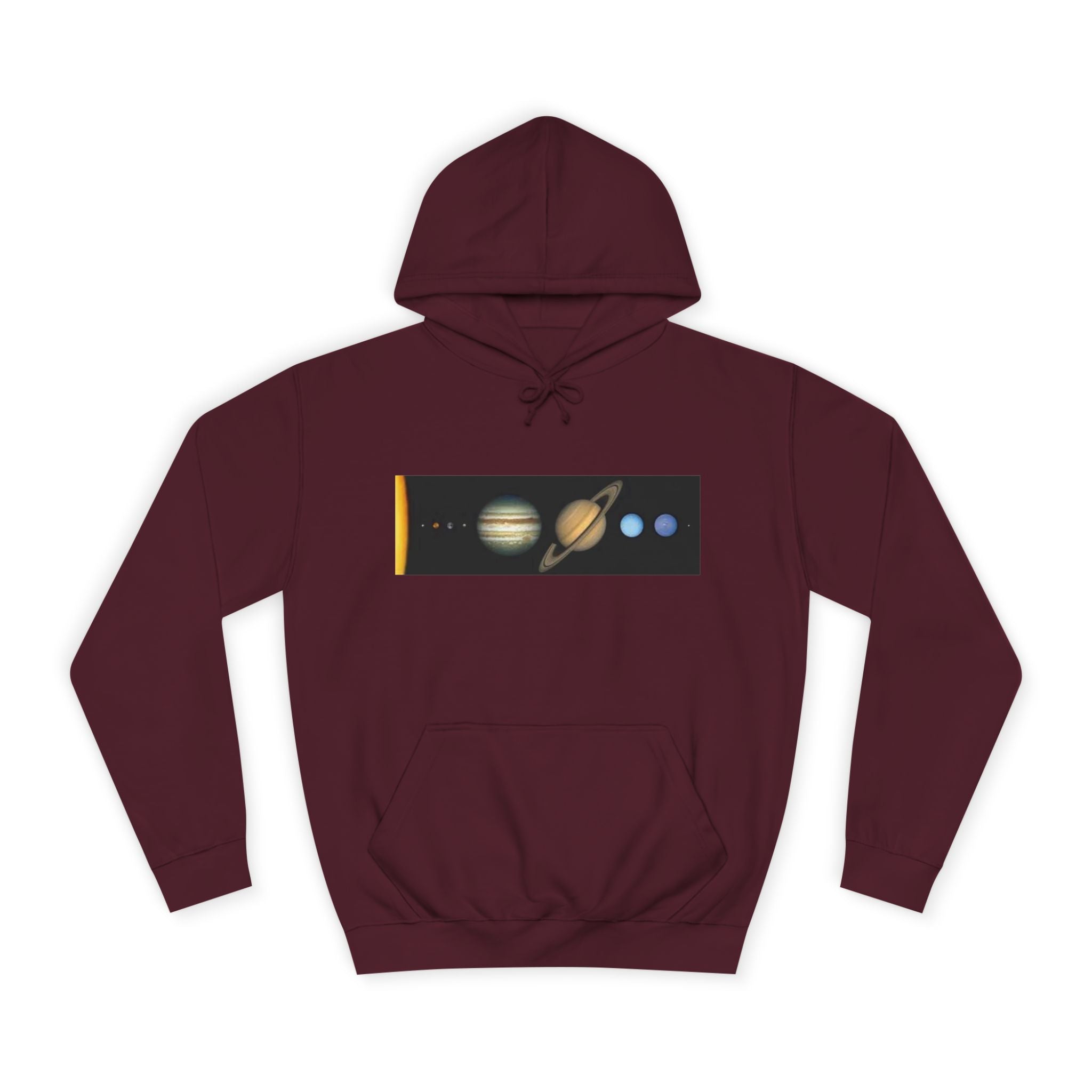 Solar System Planets Hoodie | Saturn Jupiter Earth Mars Nebula Design