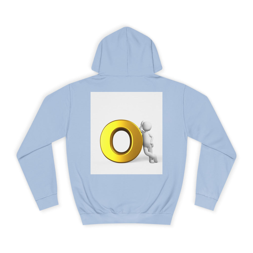Gold O Letter with 3D Figure Hoodie | Monogram O Sweatshirt