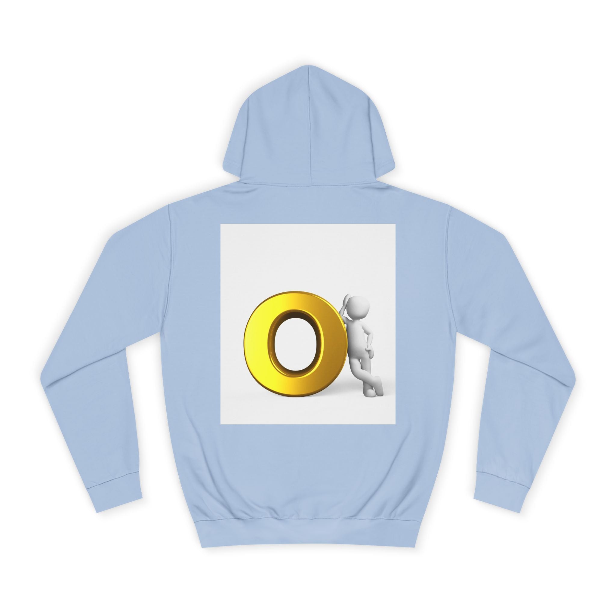 Gold O Letter with 3D Figure Hoodie | Monogram O Sweatshirt