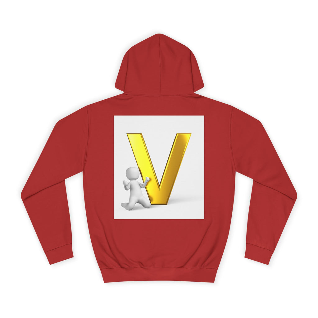 Gold 3D Letter V Hoodie | Initial V Sweatshirt, Monogram Lettering