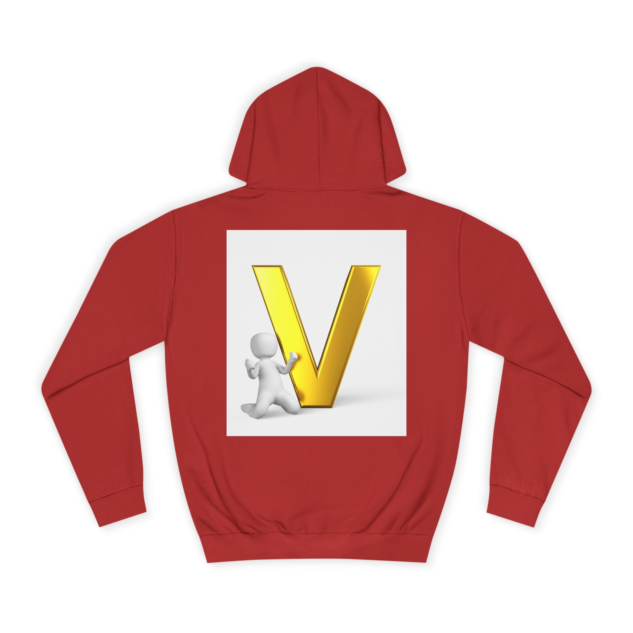 Gold 3D Letter V Hoodie | Initial V Sweatshirt, Monogram Lettering