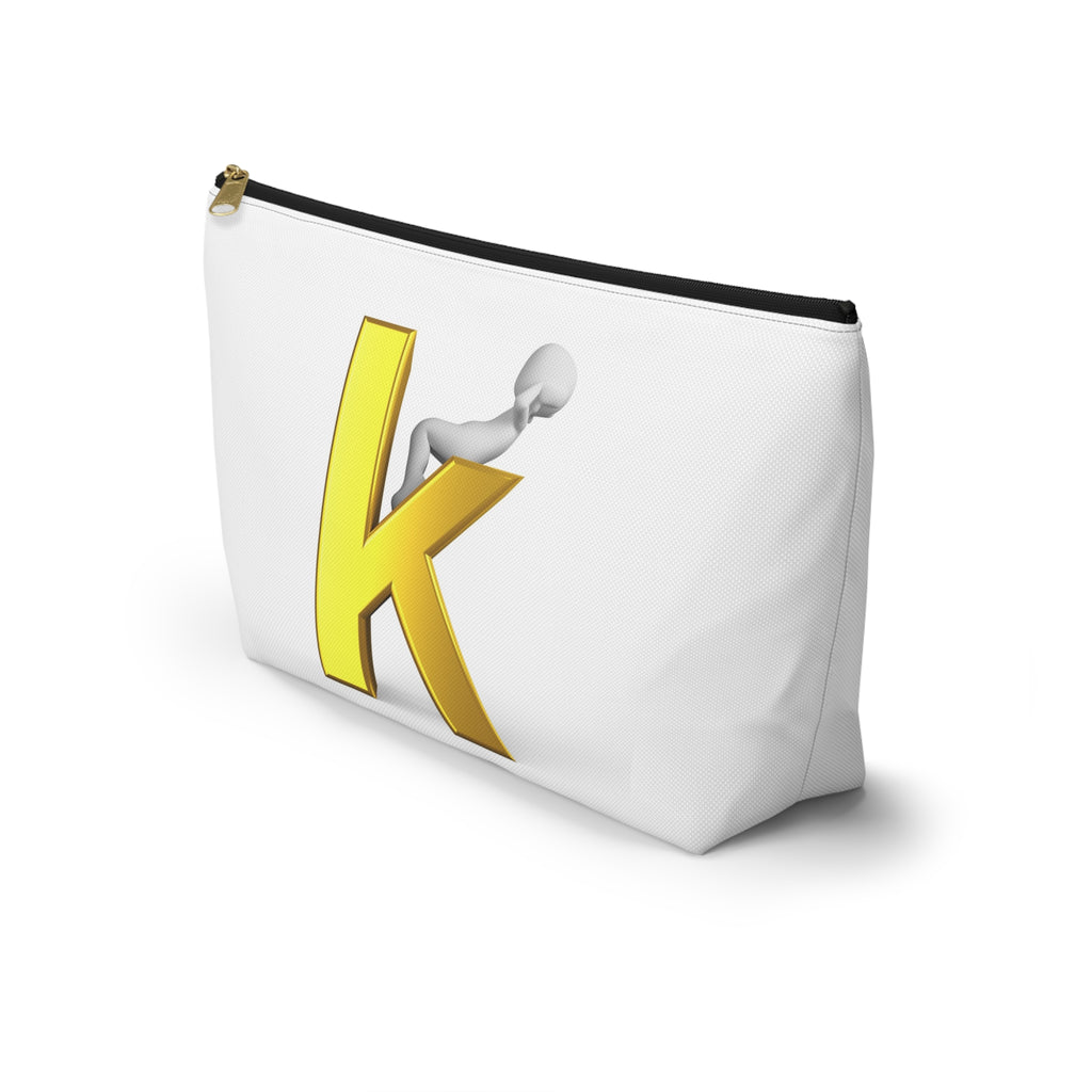 Gold Letter K with Figure Accessory Pouch