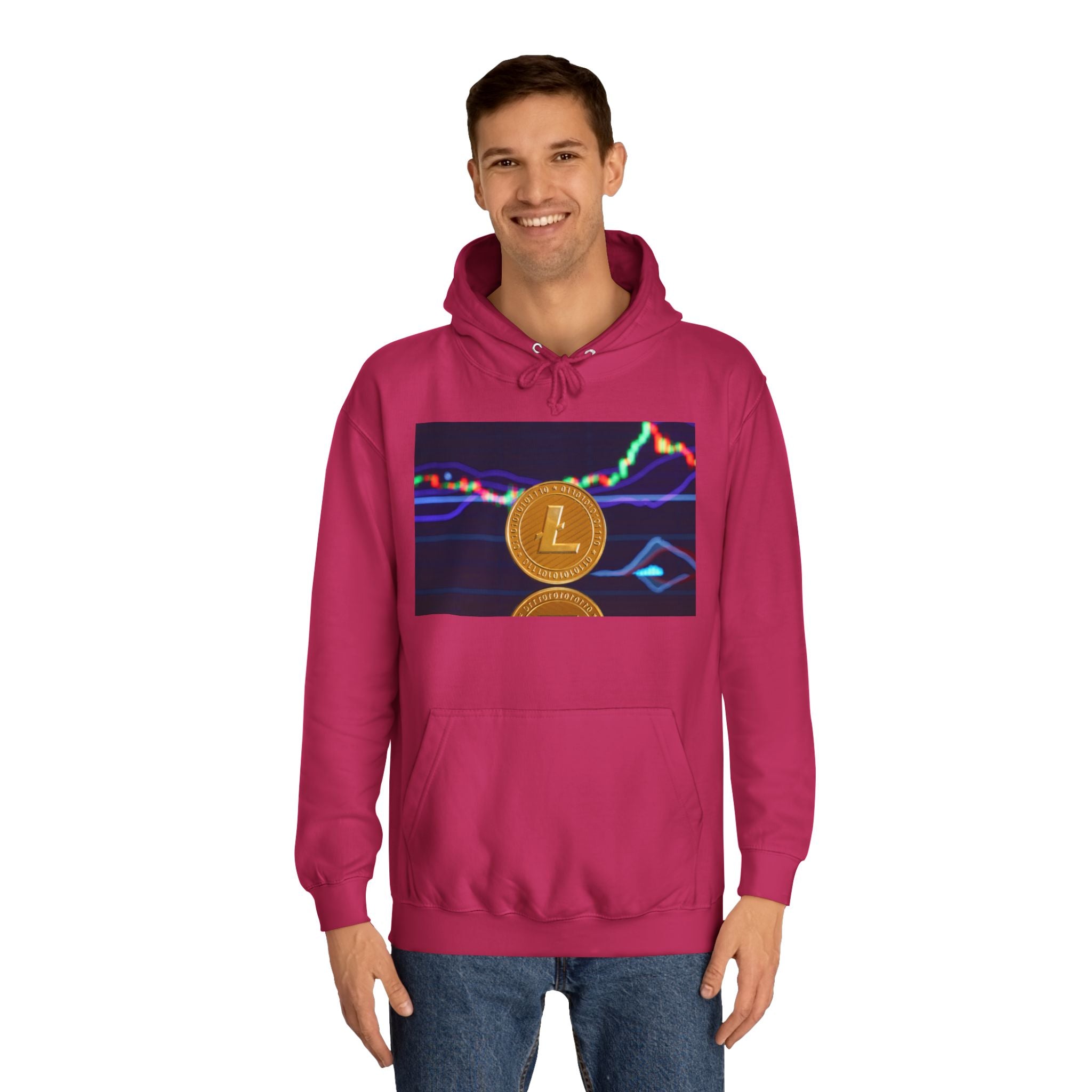 Litecoin Coin Graphic Hoodie | Crypto Chart Design, Digital Currency Apparel