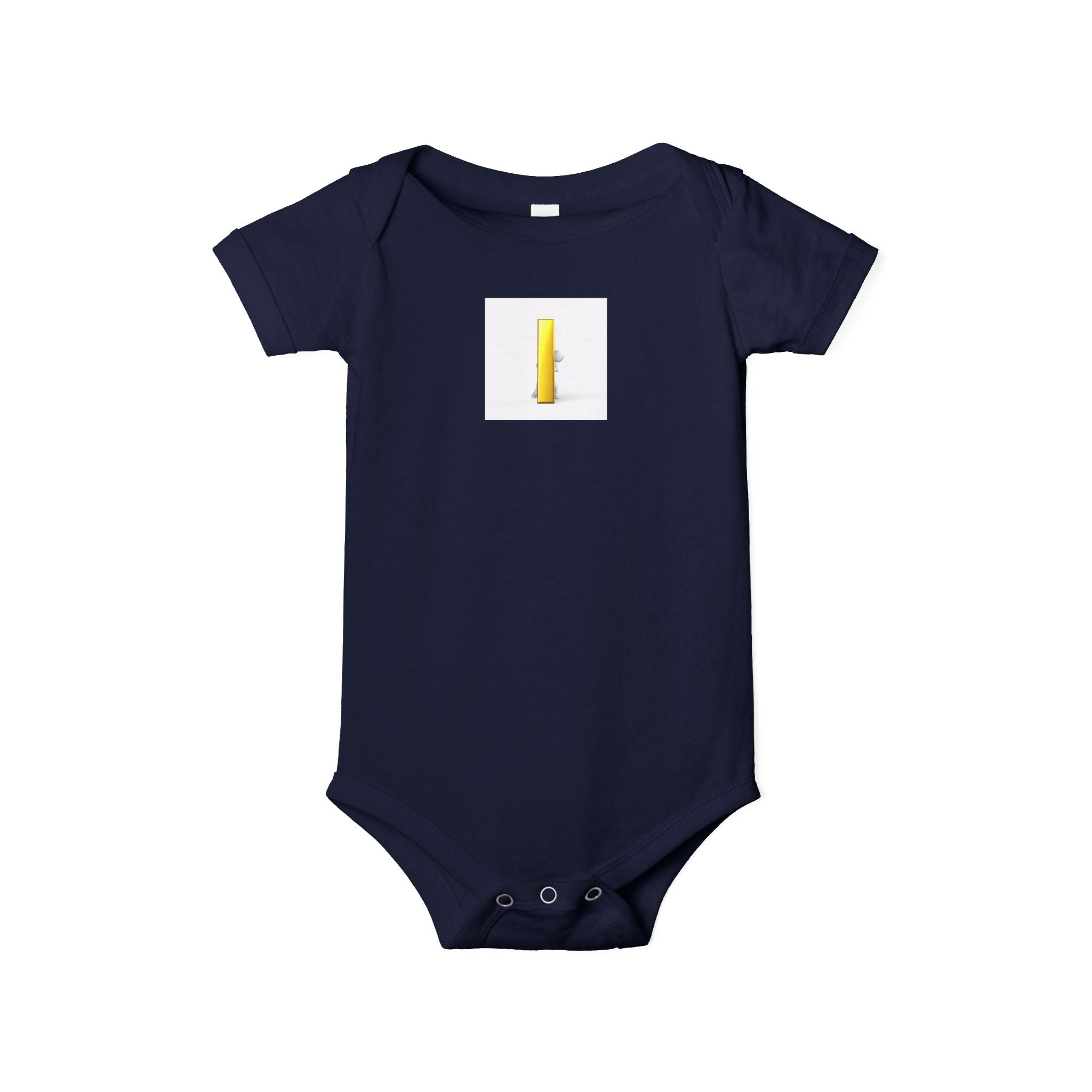 Lettre jaune et grenouillère bébé | Bodysuit bébé minimaliste