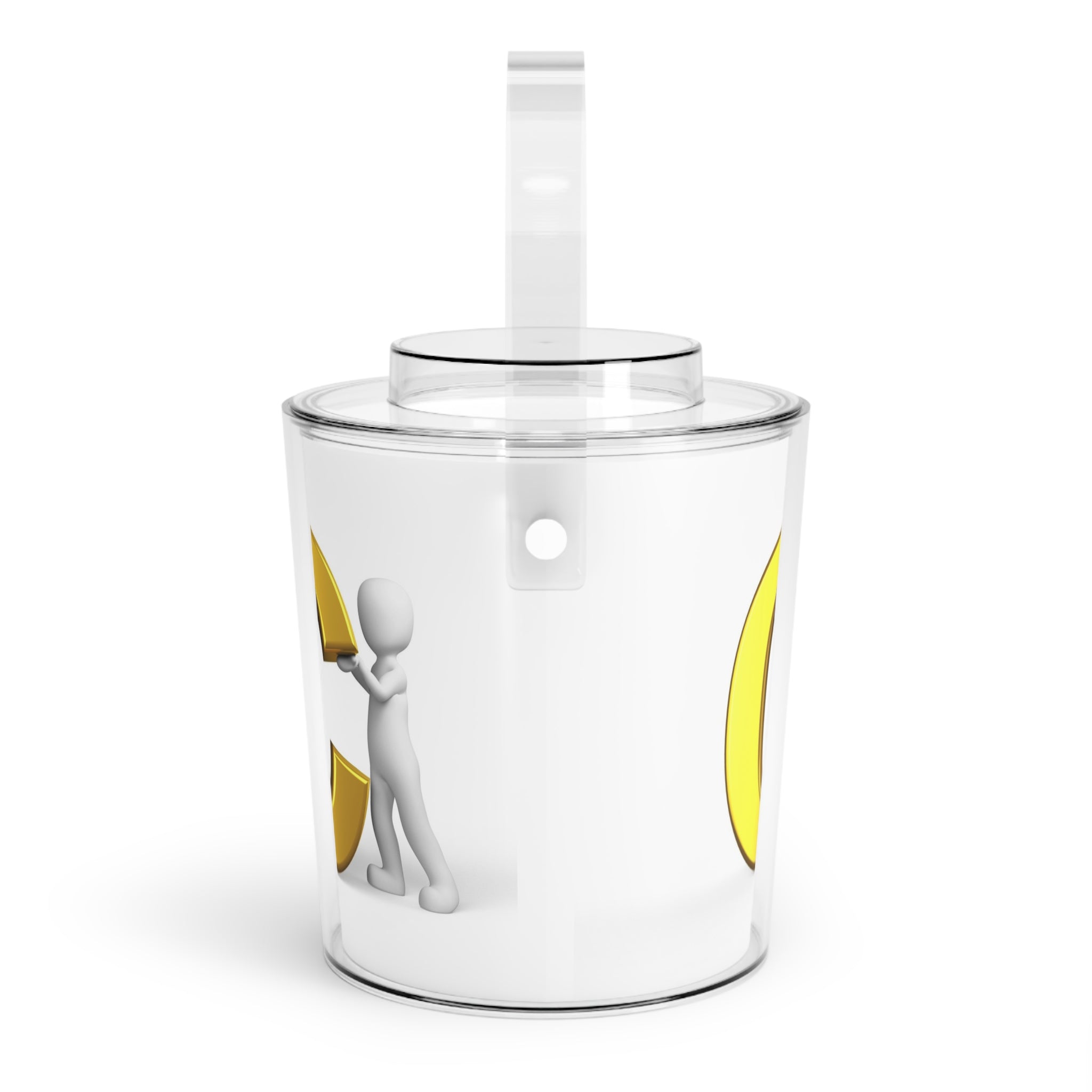 Gold Letter C Monogram Ice Bucket | Acrylic Ice Bucket with Handle