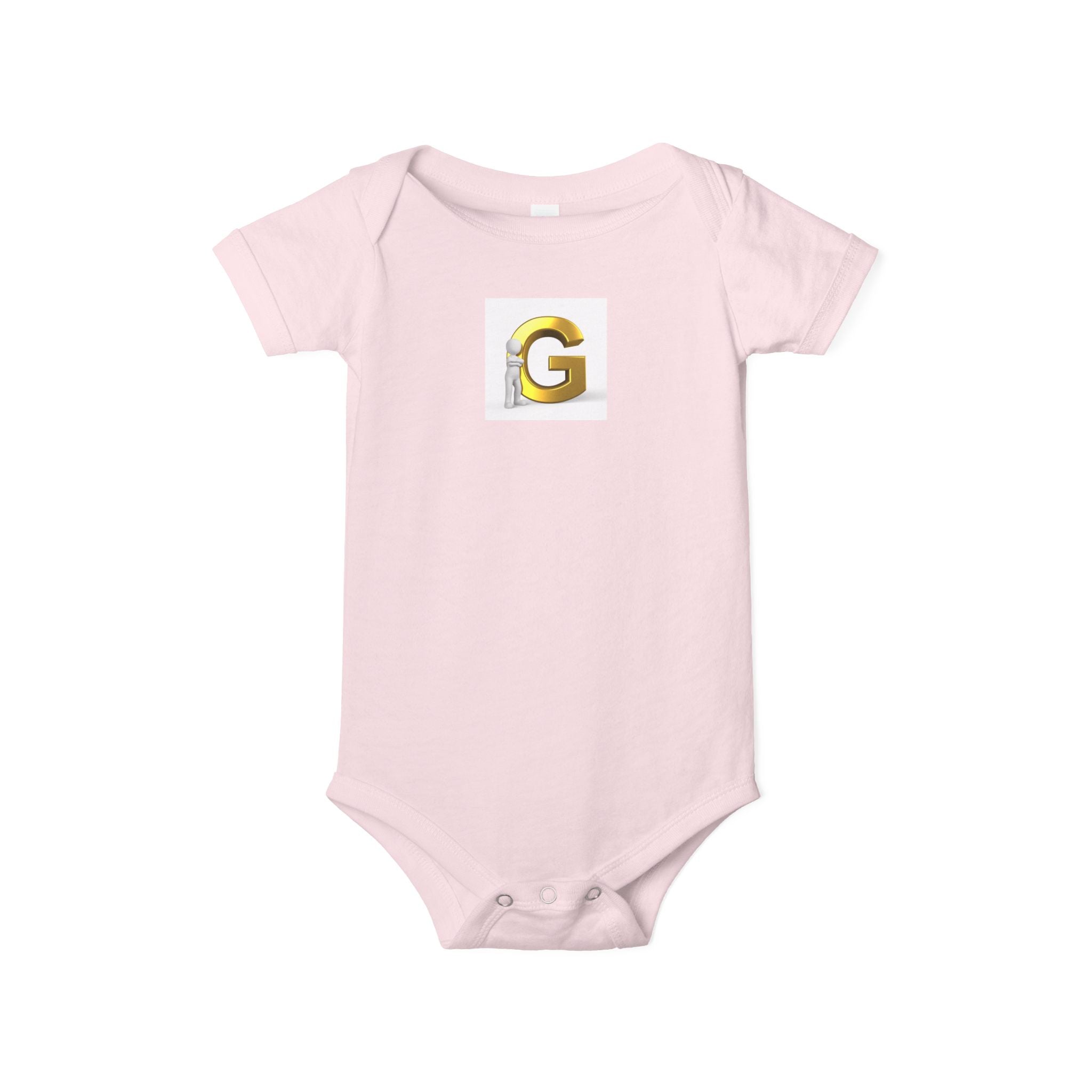 Body pour bébé avec lettre G dorée | Body monogramme pour bébé
