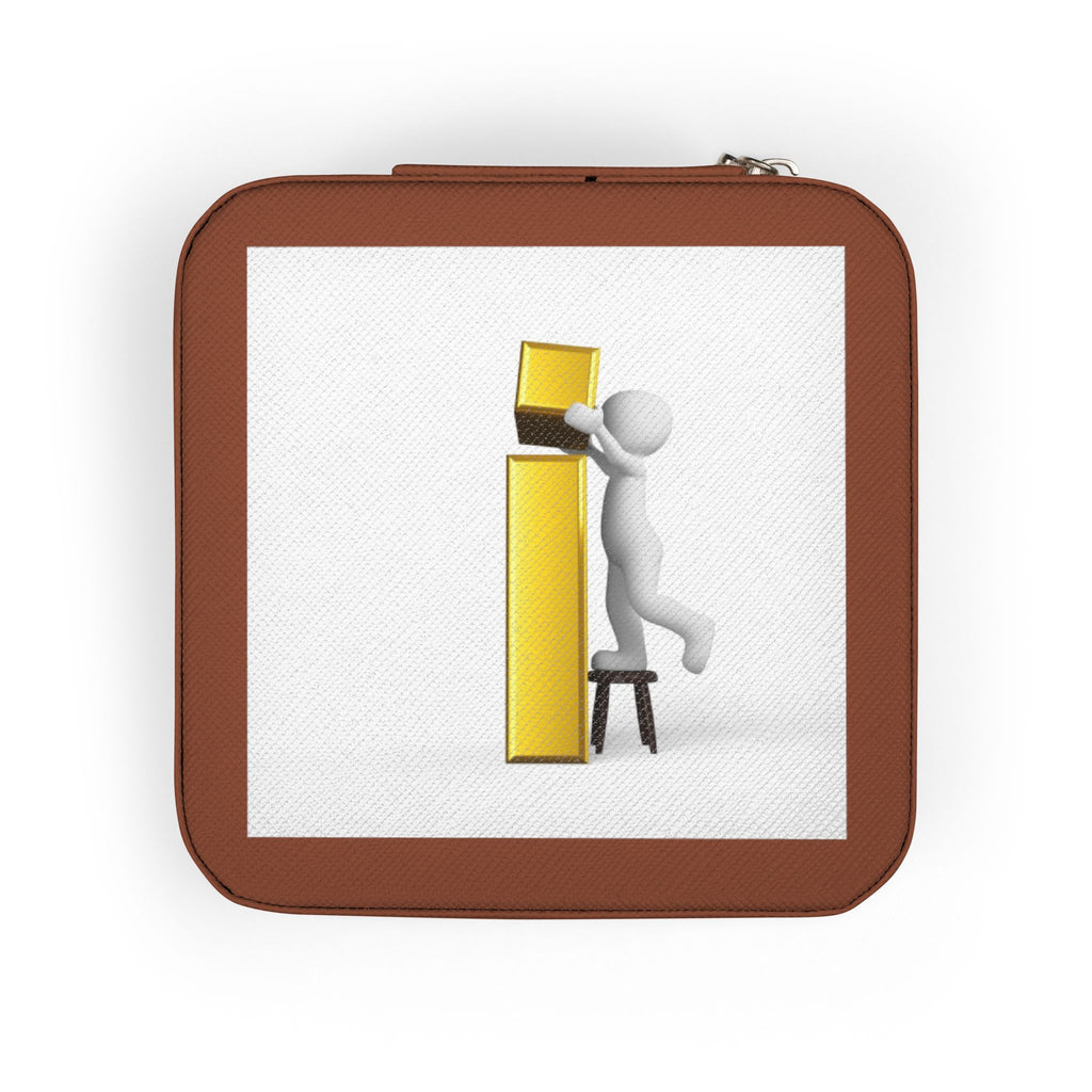 Minimalist 3D Figure Monogram Jewelry Travel Case | Compact Velvet Organizer